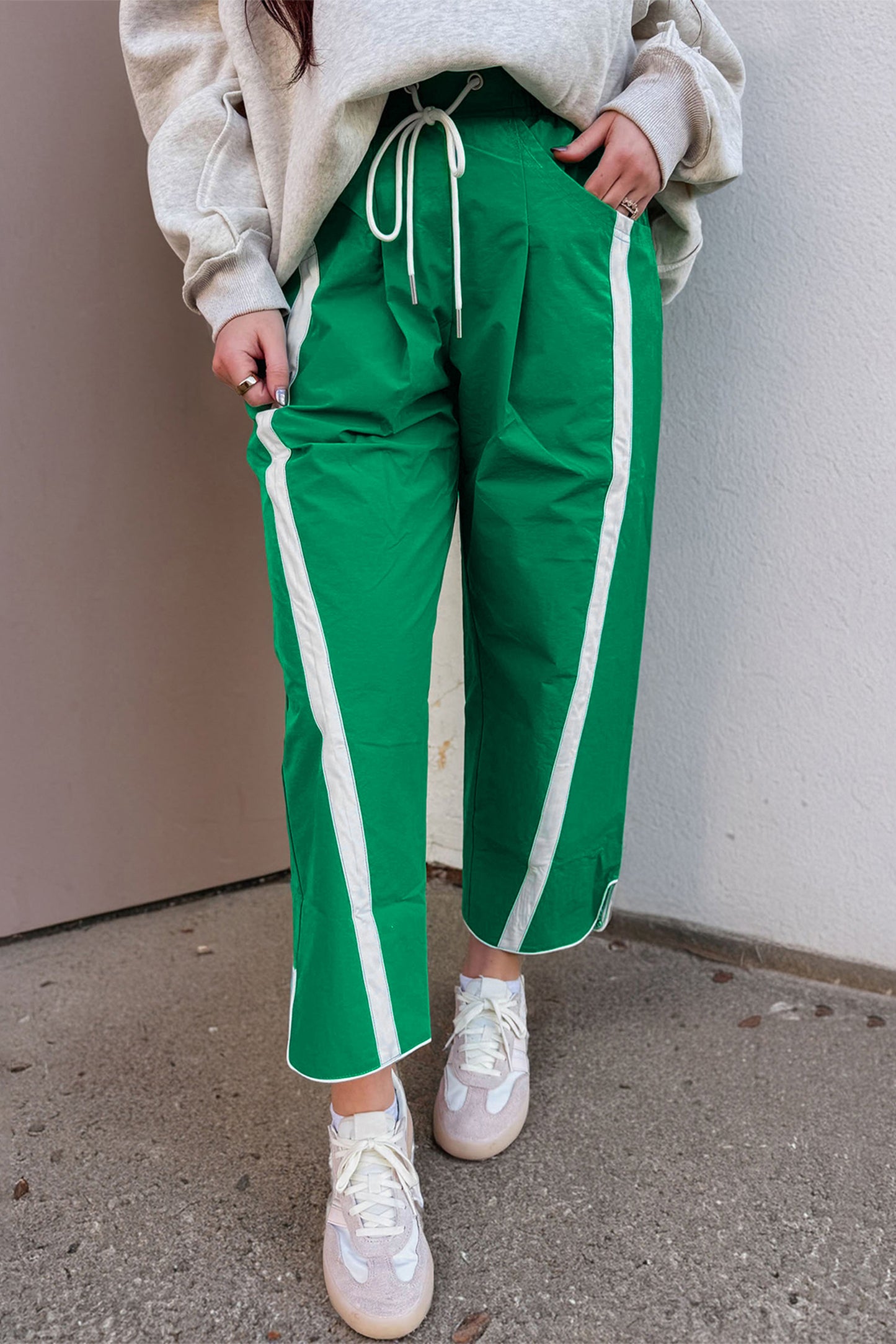 Smocked Waist Cropped Pants in Black Blue or Green pre order
