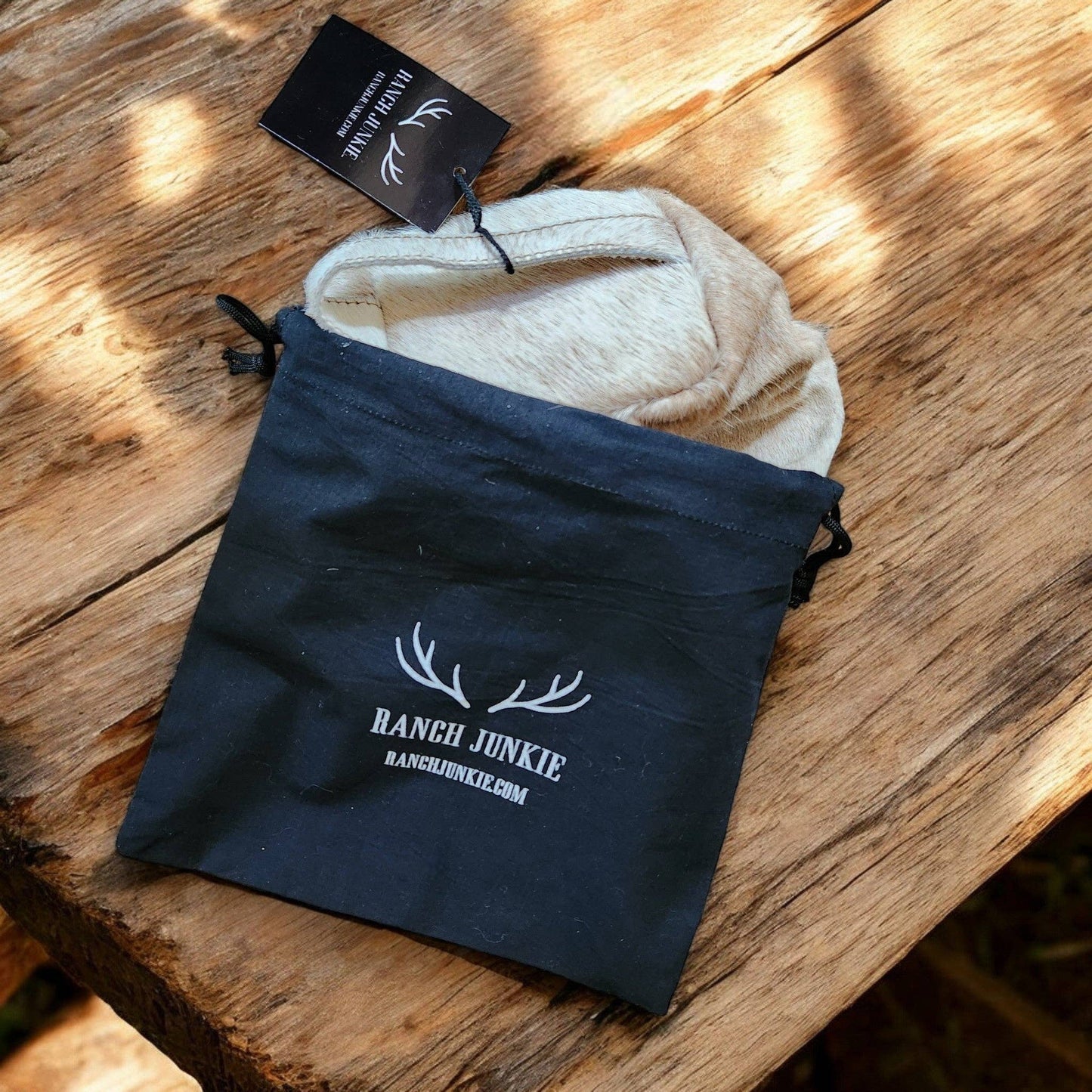 Genuine Cowhide Handcrafted Cosmetic Pouch Highlands Cowhide Makeup Bag