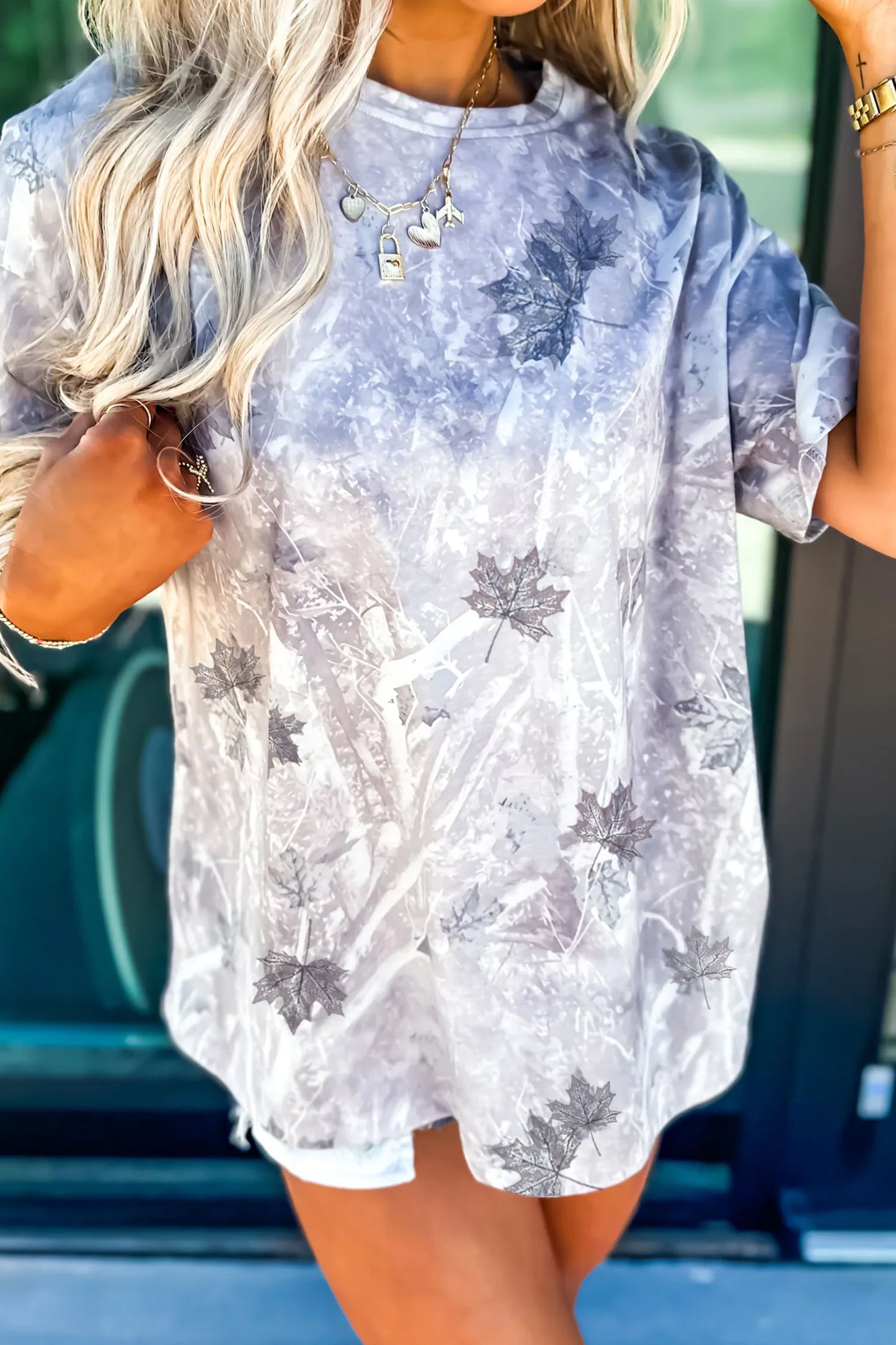 Gray Dark Camo Oversized Tee