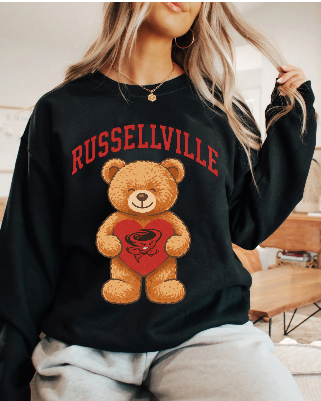 Russellville Cyclone teddy sweatshirt