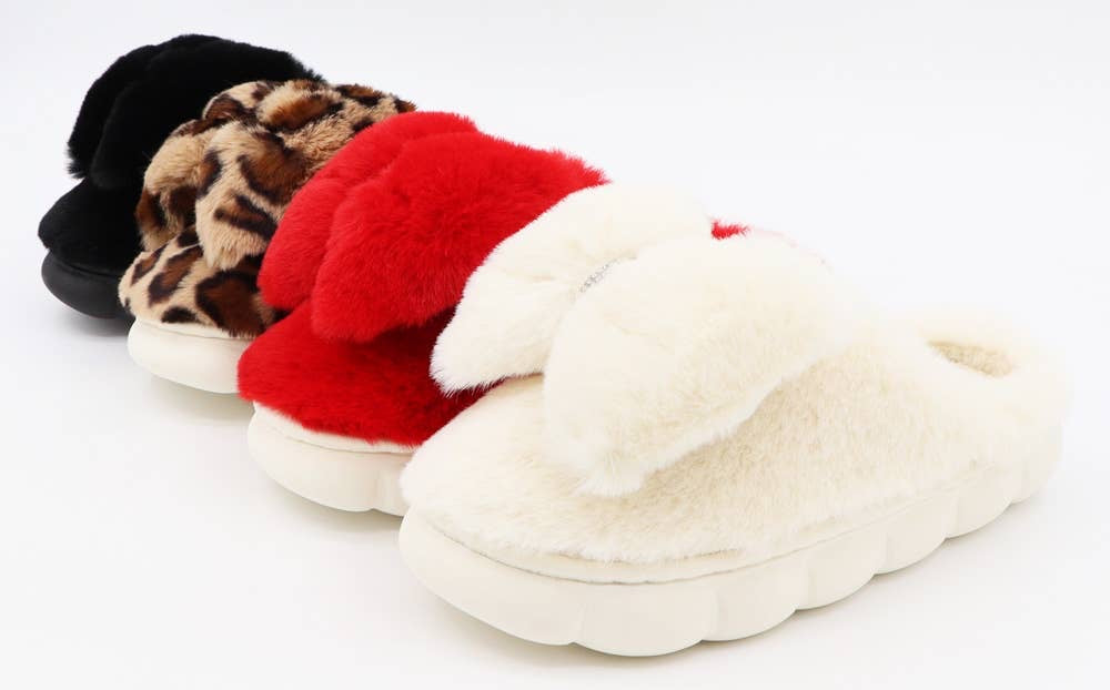 Crimson Bamboo kitty slippers