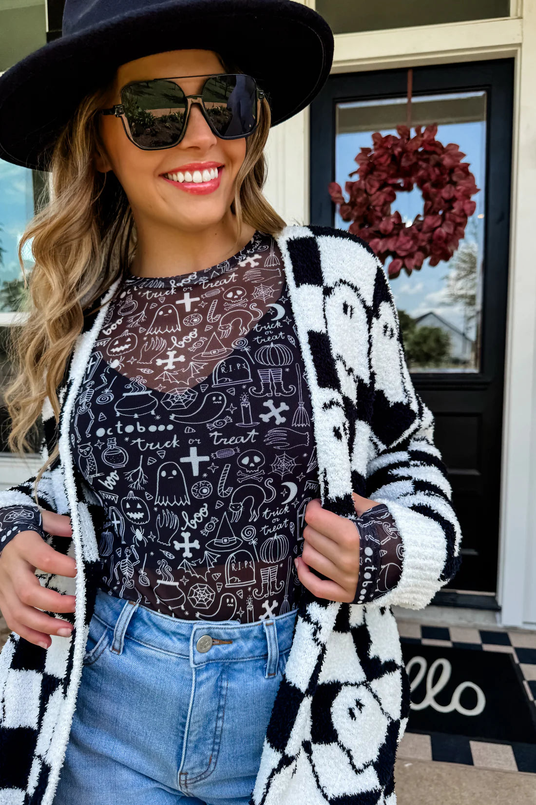 PREORDER- SPOOKY HALLOWEEN MESH TOP