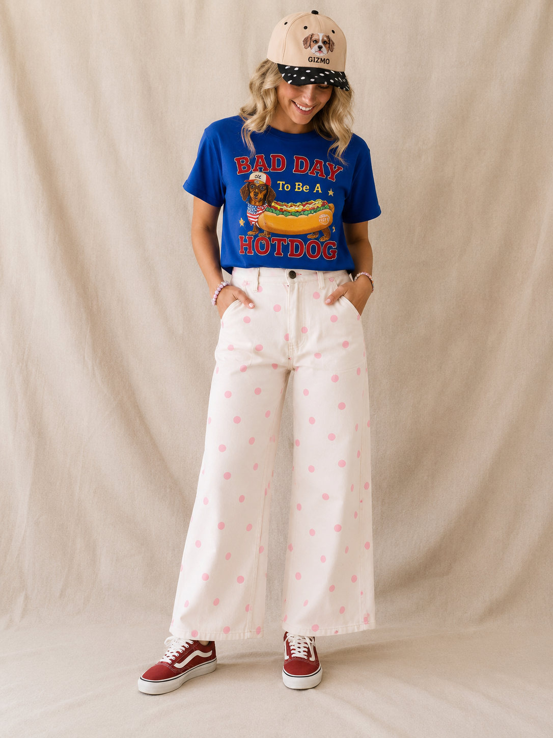 Polka Dot Barrel Jeans pre order