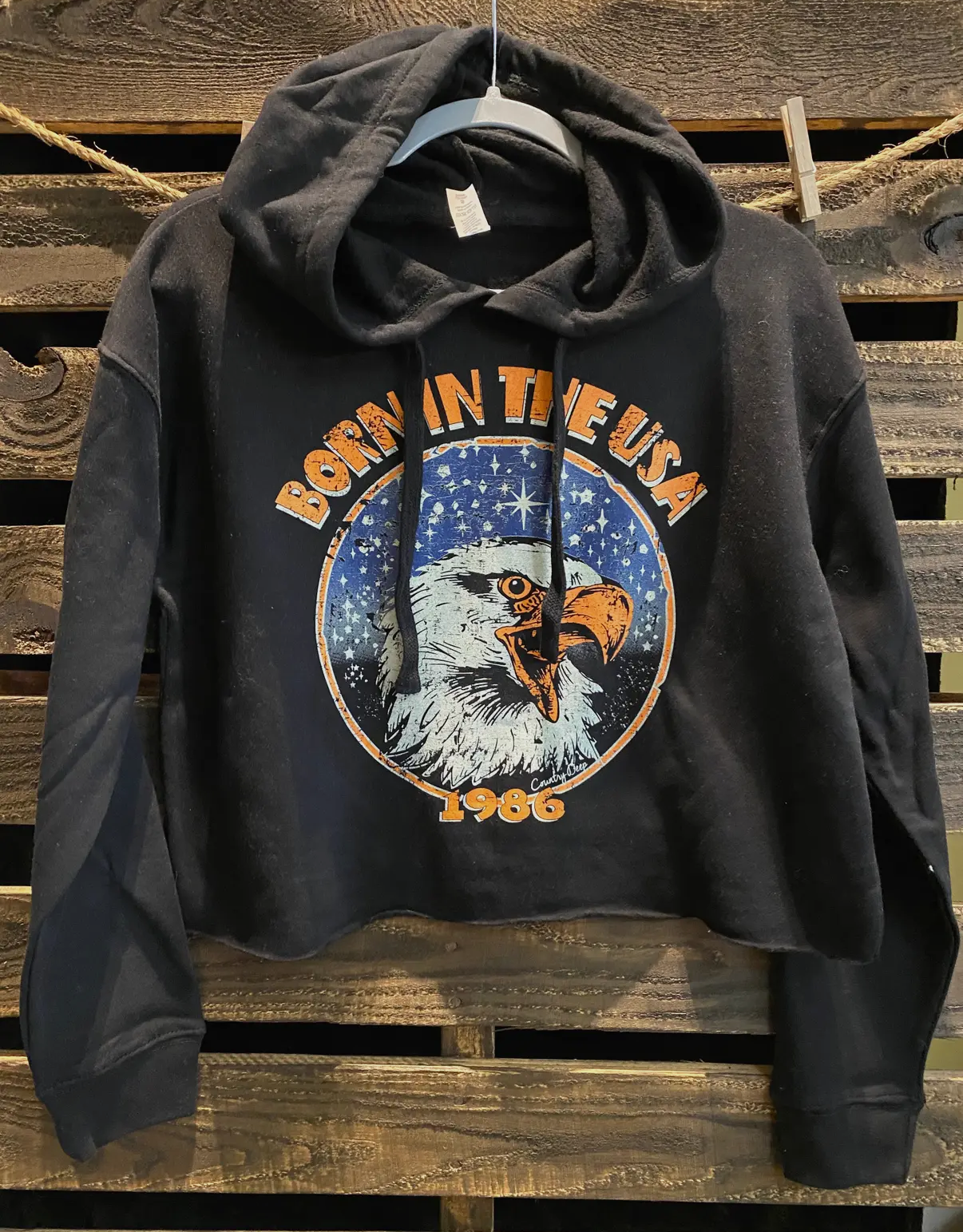 Born in the USA crop sweatshirt
