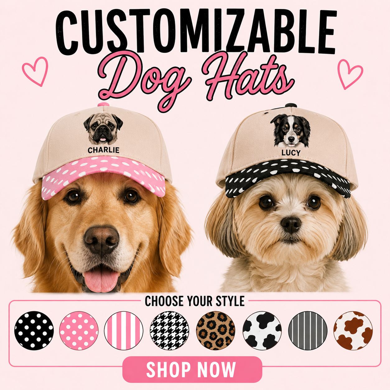 Customizable Dog hats