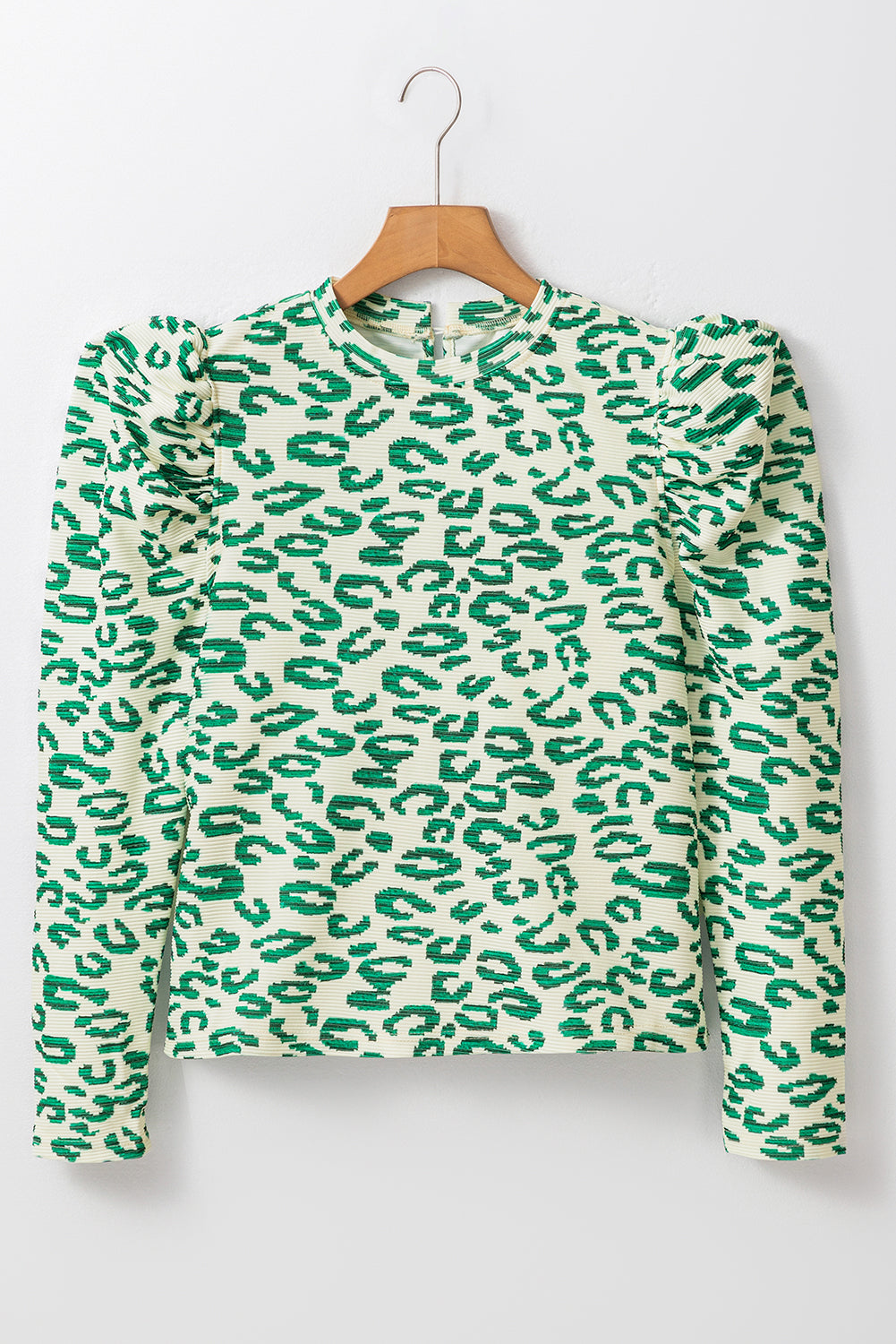 Midnight Jungle Leopard Puff Sleeve Top