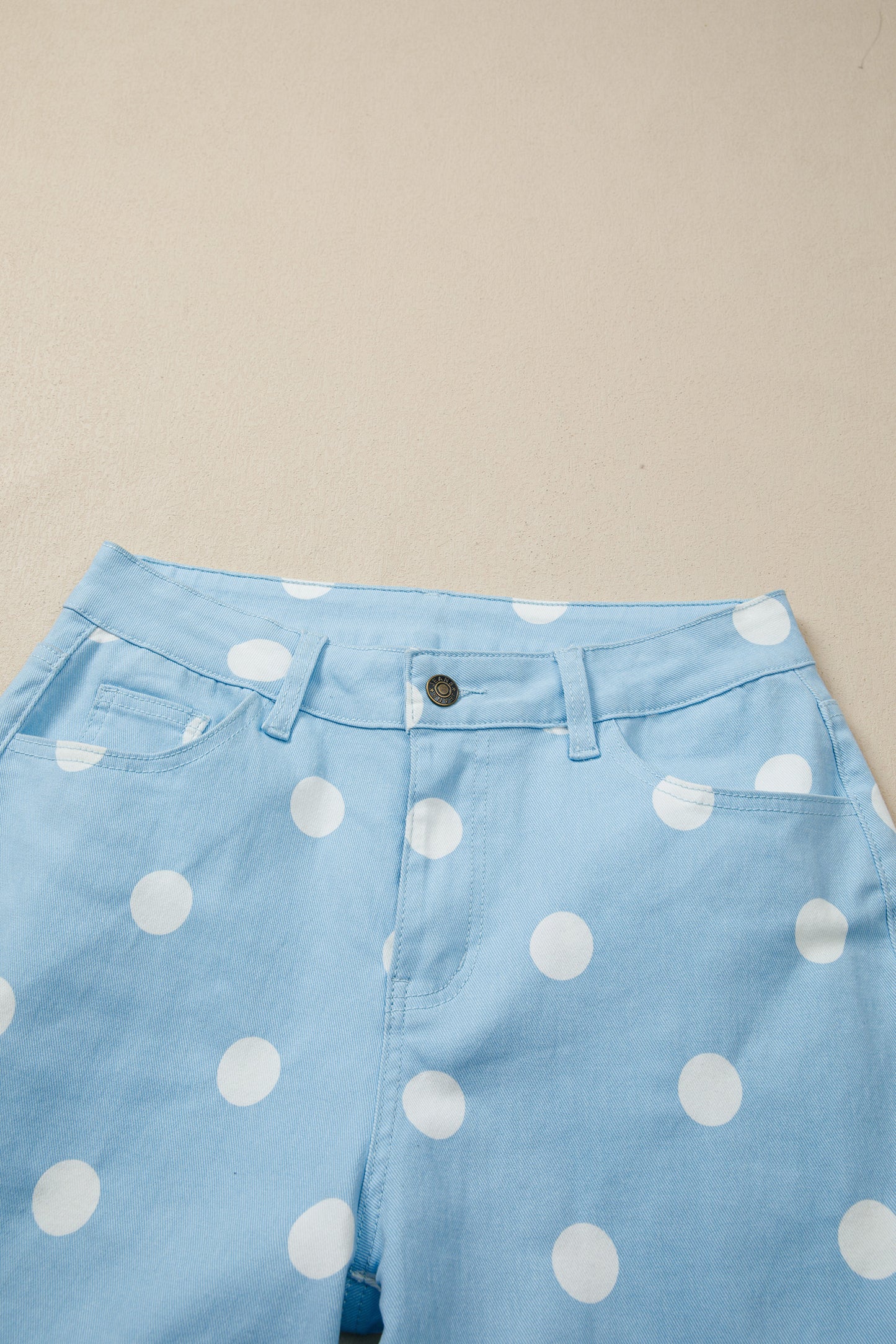 Blue or tan Polka dot bottoms