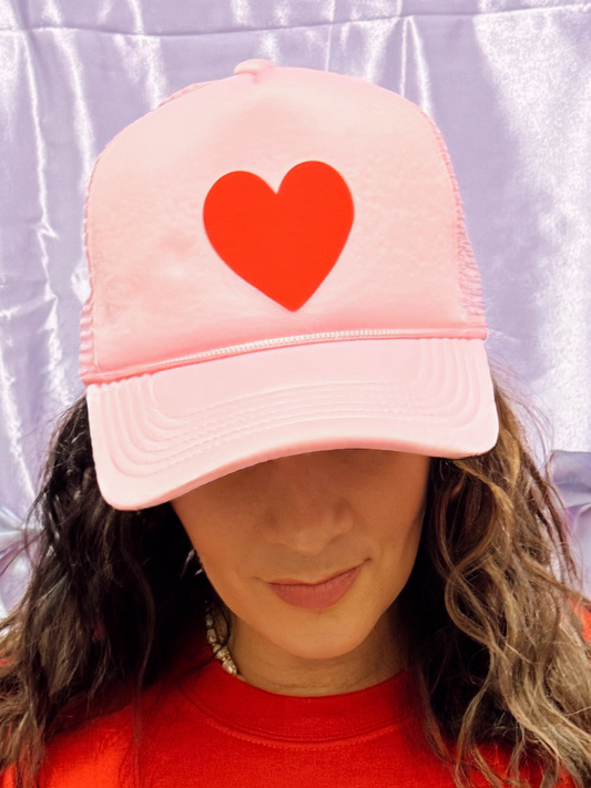 Pink heart hat
