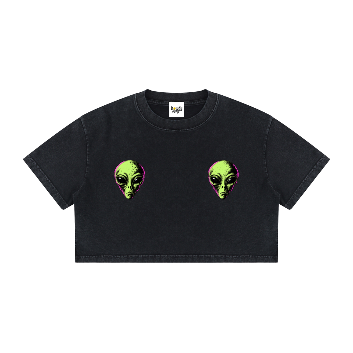 Women's Mineral Wash Cotton Crop T-Shirt