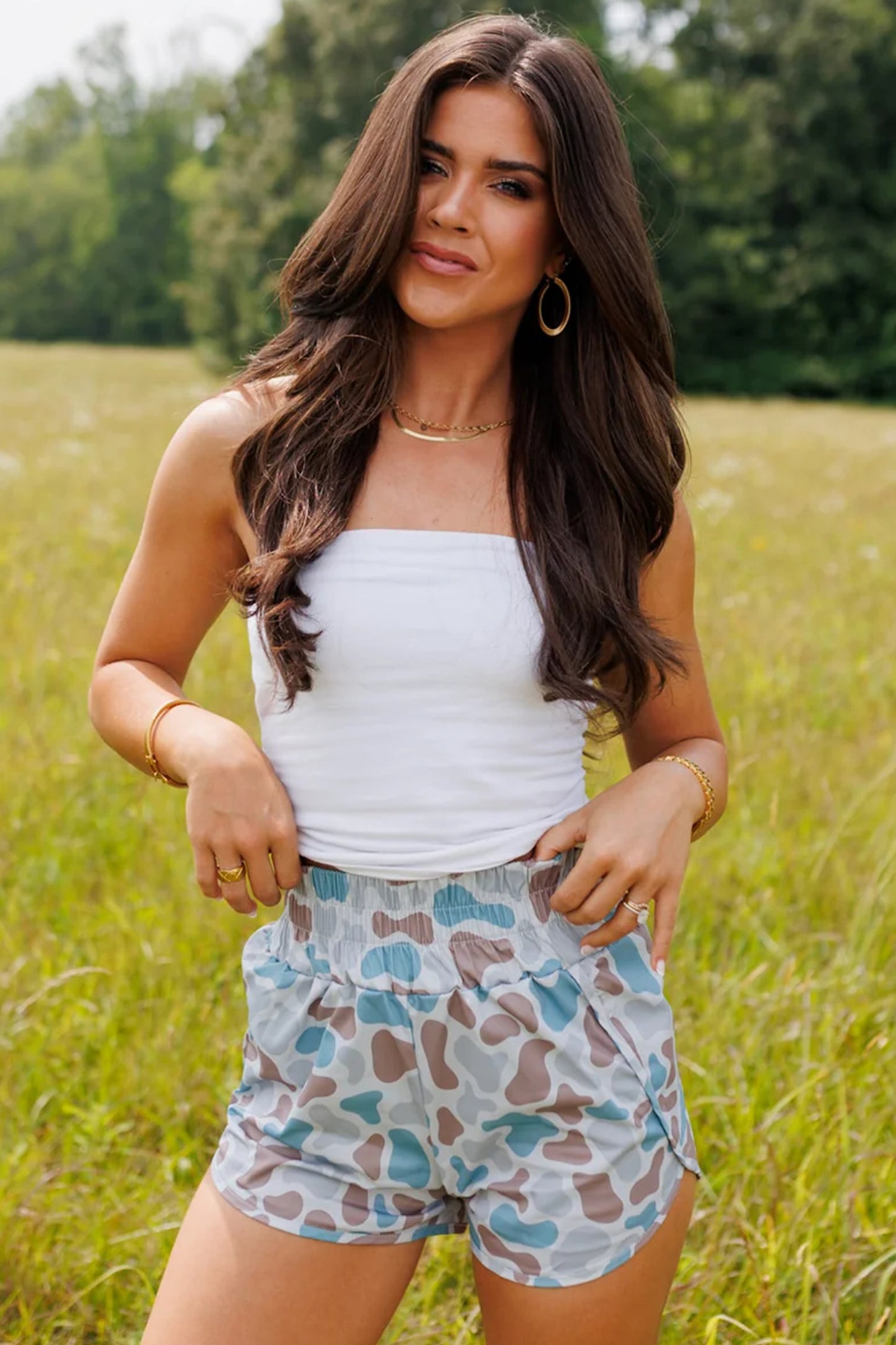 Camouflage Print Shorts-3 color options