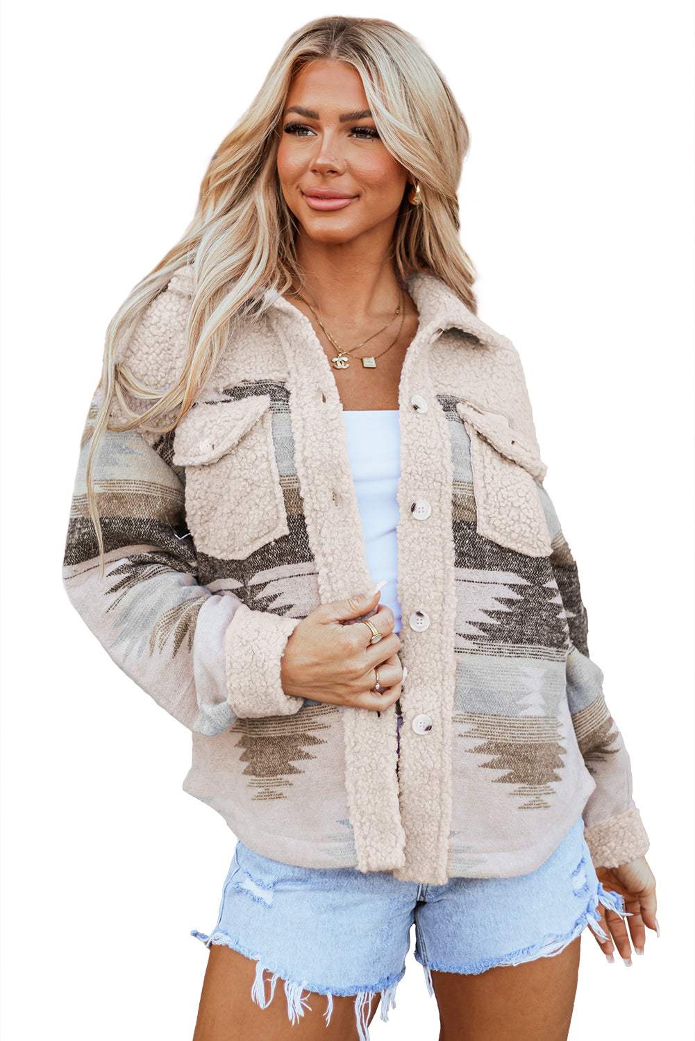 Dakota Aztec Sherpa Shacket