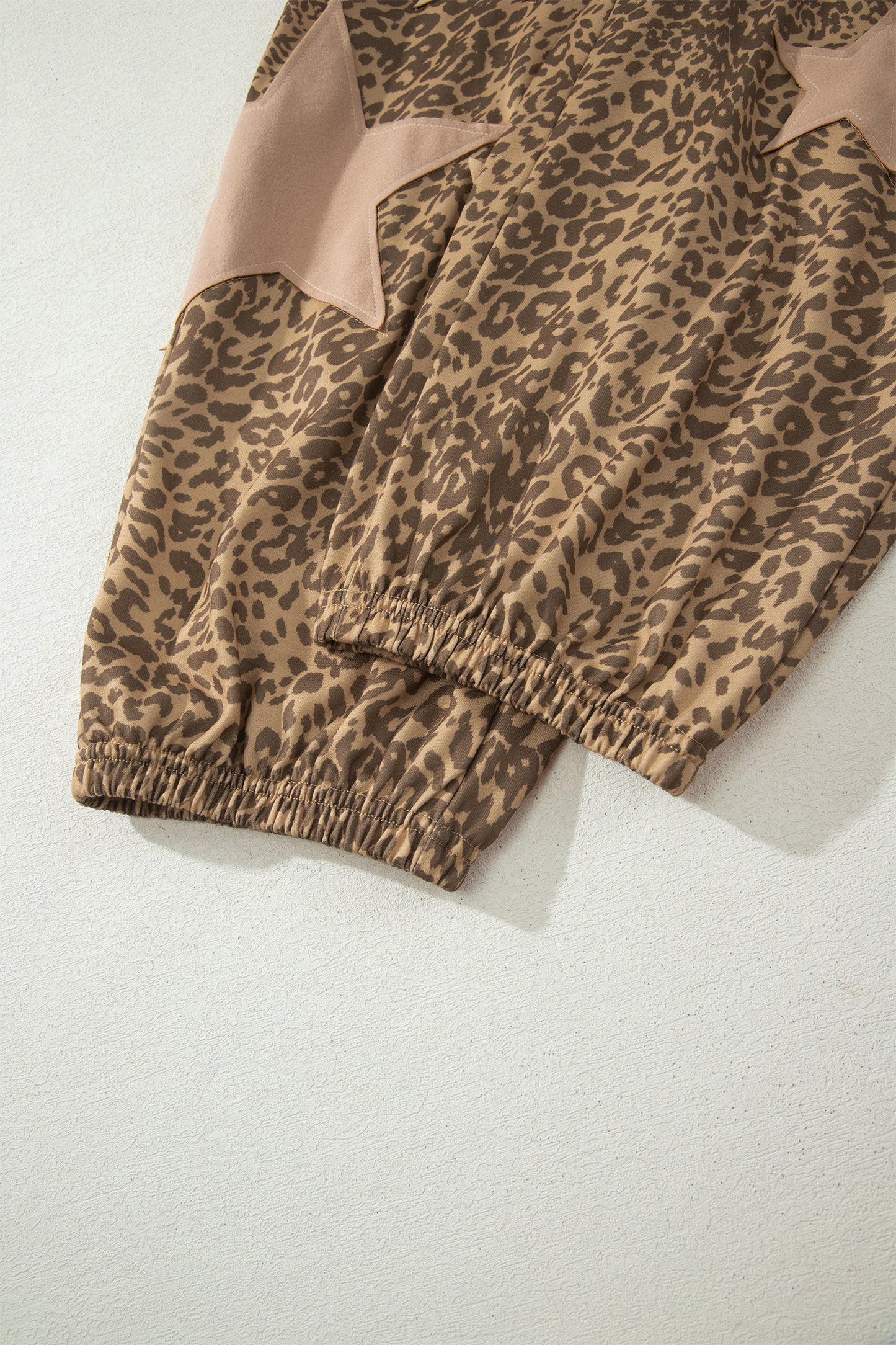 Leopard Print Star Patched Jogger pre order gray or khaki
