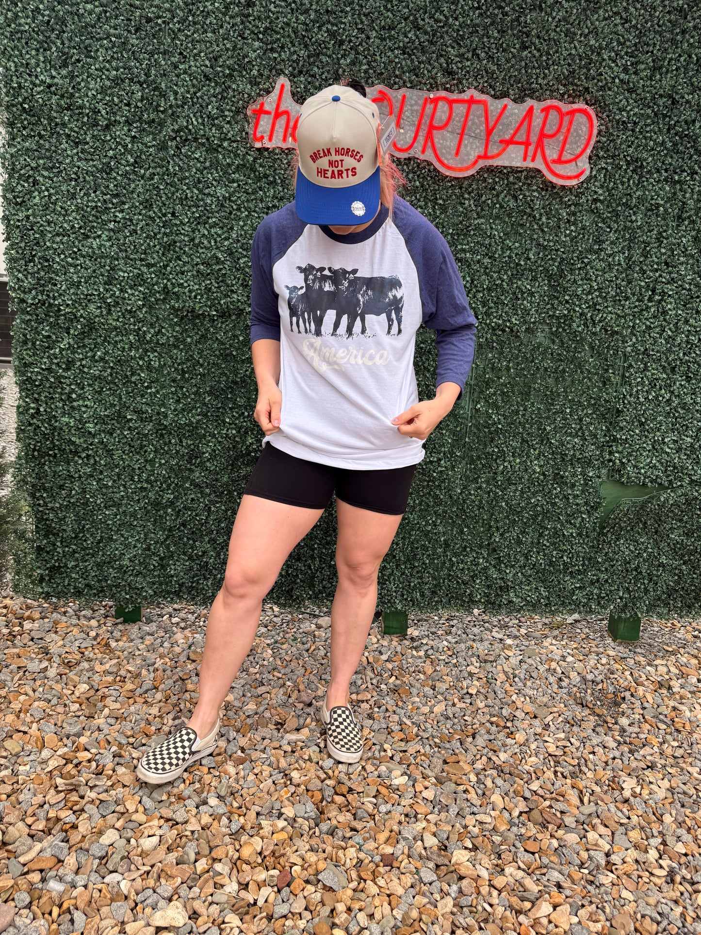 America cows 3/4 raglan tee pre order