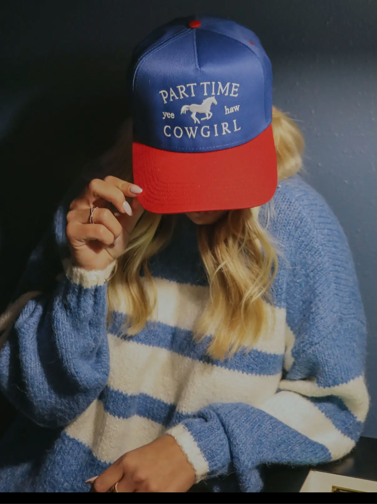 Part Time Cowgirl Two Tone Trucker hat-ready to ship