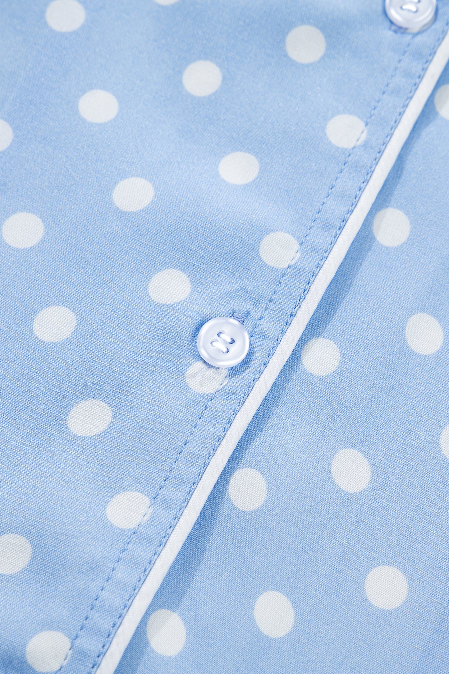 Sky Blue Dotted Print Soft Short Pajama Set pre order