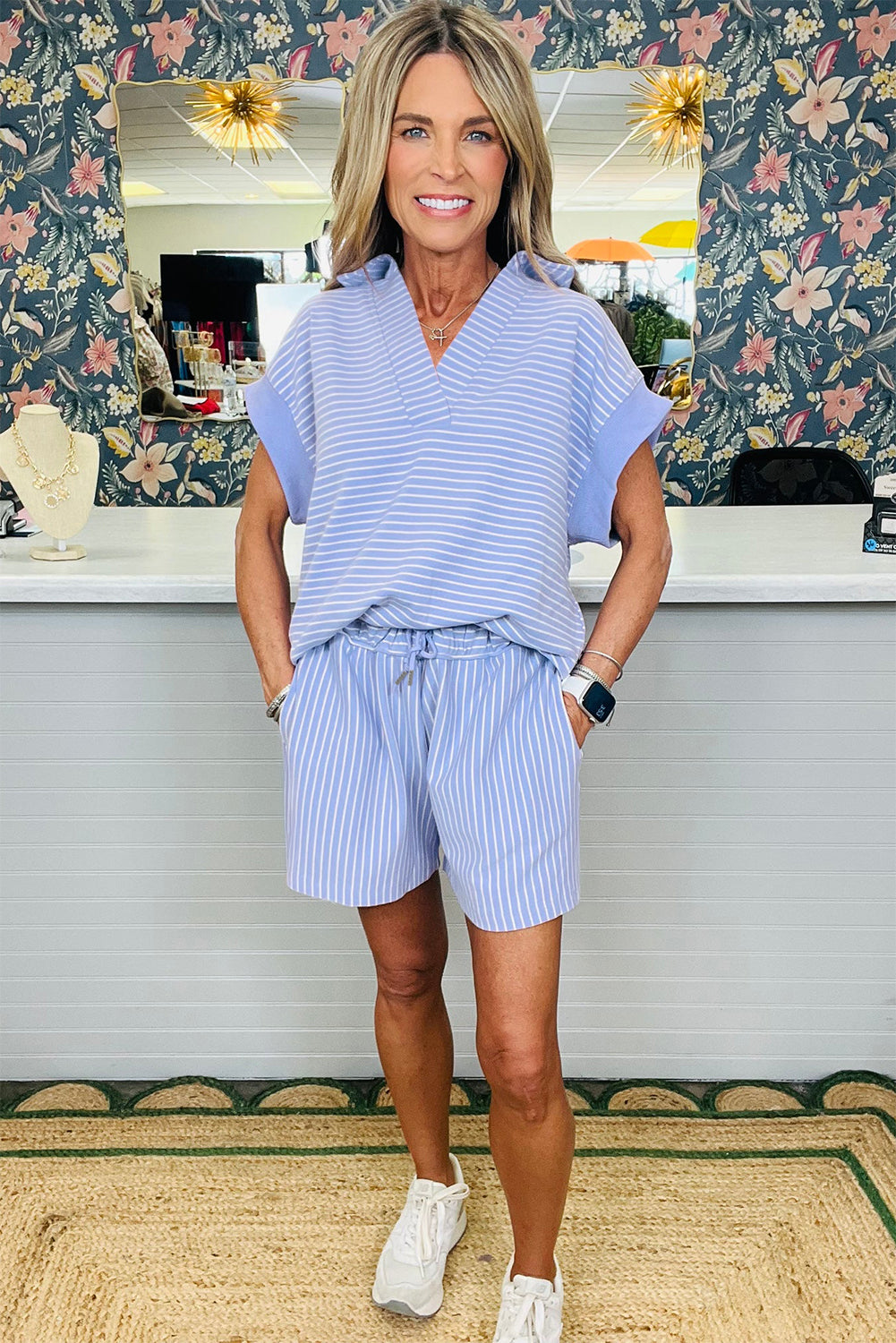 Polo Shirt and Drawstring Shorts Set