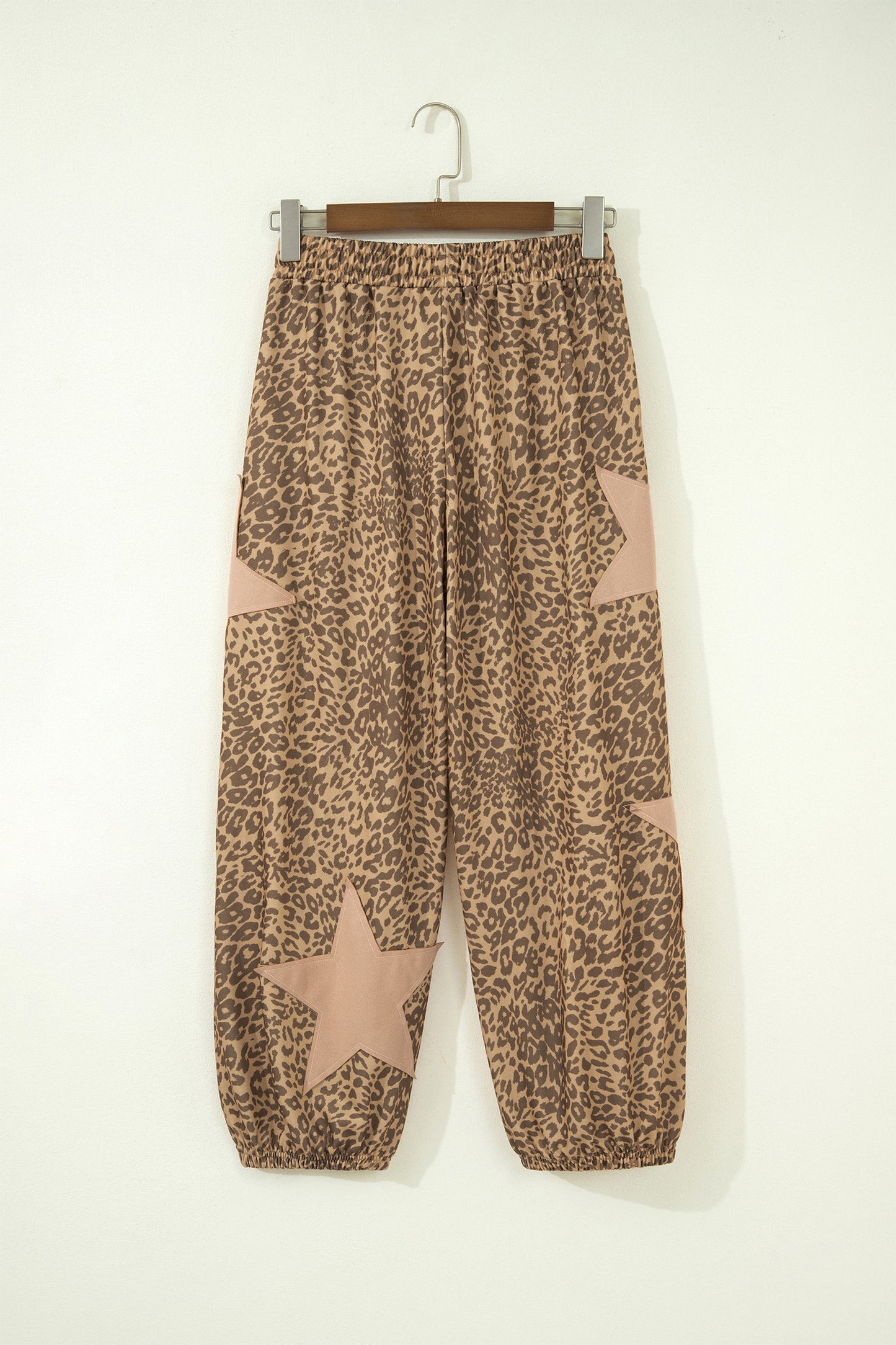 Leopard Print Star Patched Jogger pre order gray or khaki
