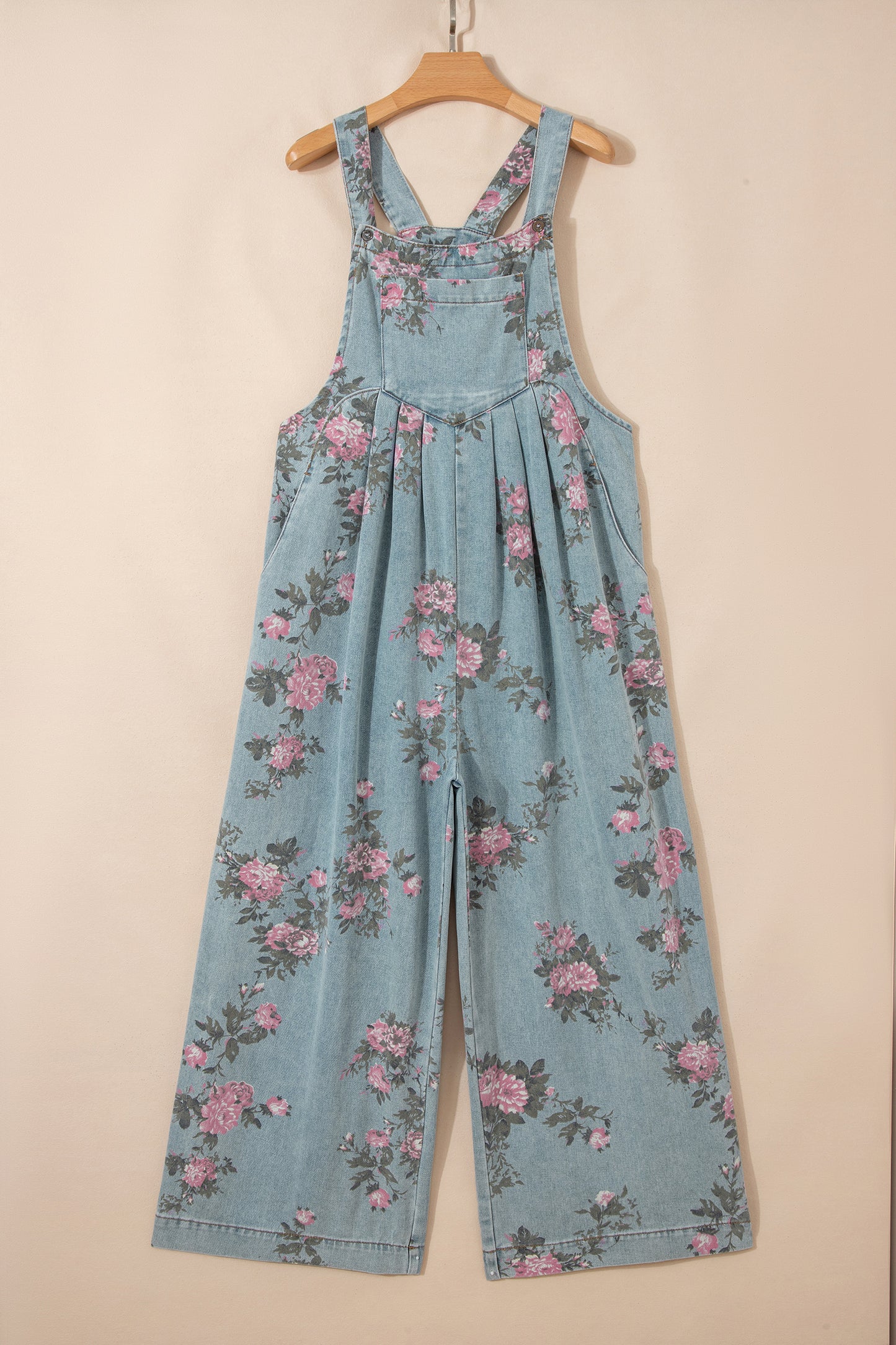Beau Blue Floral overalls-pre order ship date 4-6