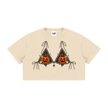 Women's Mineral Wash Cotton Crop T-Shirt