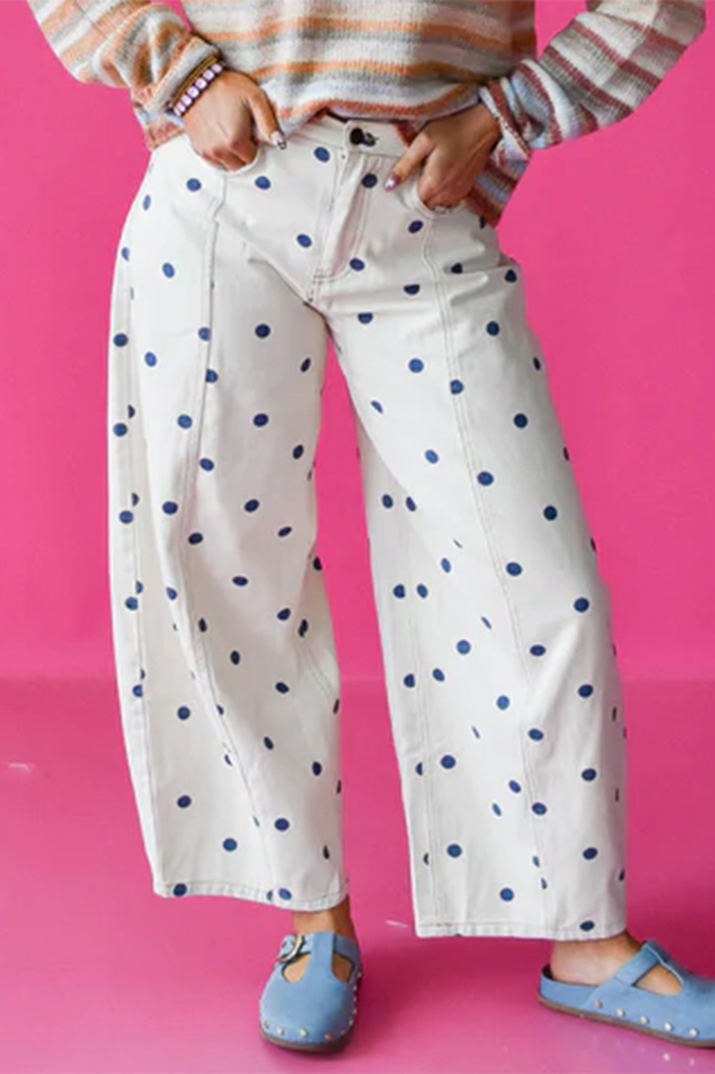 Polka Dot  Barrel Jeans pre order
