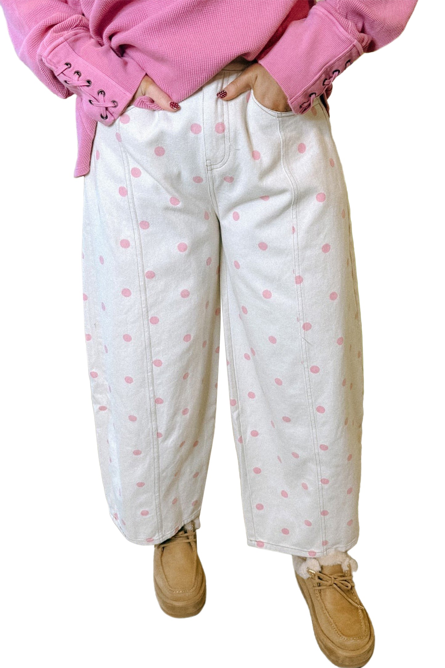 Polka Dot  Barrel Jeans pre order