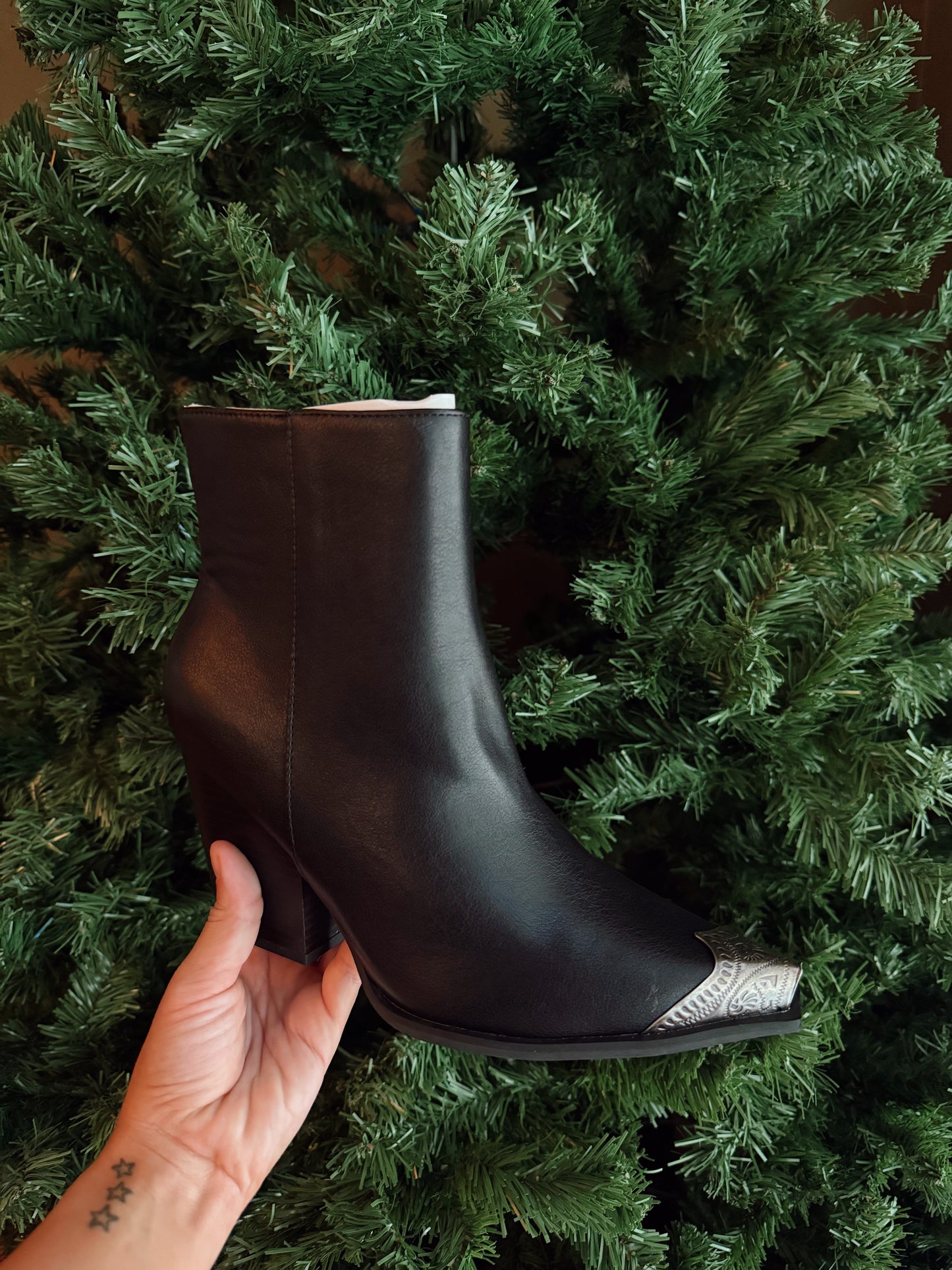 The Zion Black western bootie-ready to ship