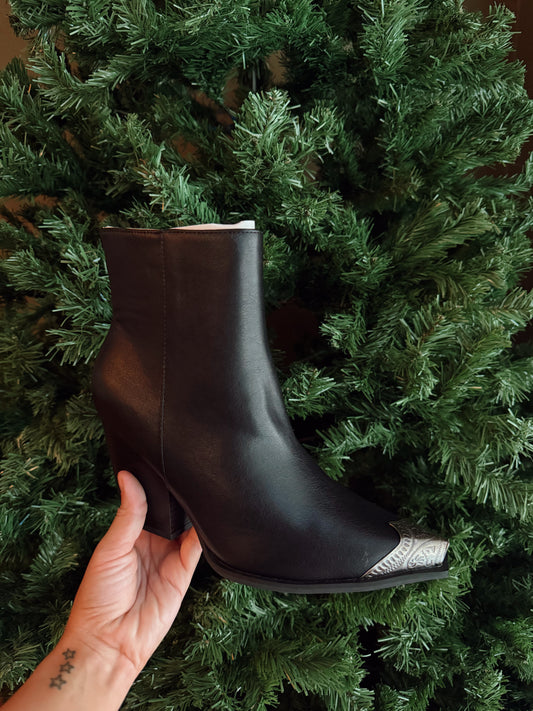 The Zion Black western bootie-ready to ship