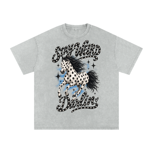 Stay weird darlin oversized boxy tee