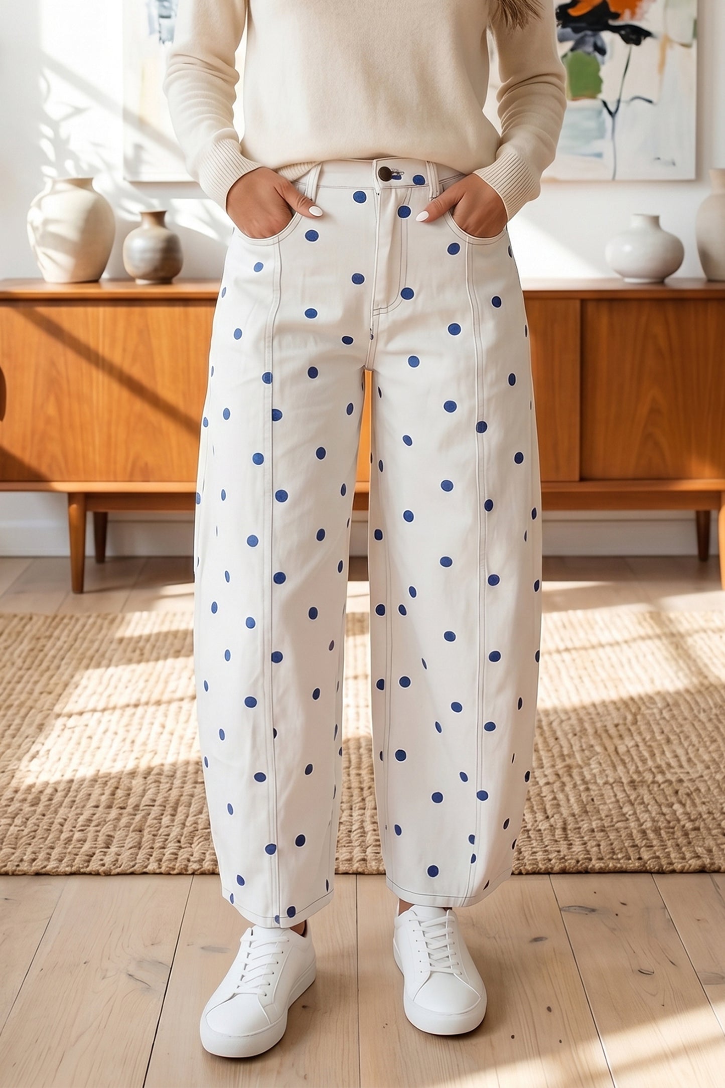 Polka Dot  Barrel Jeans pre order