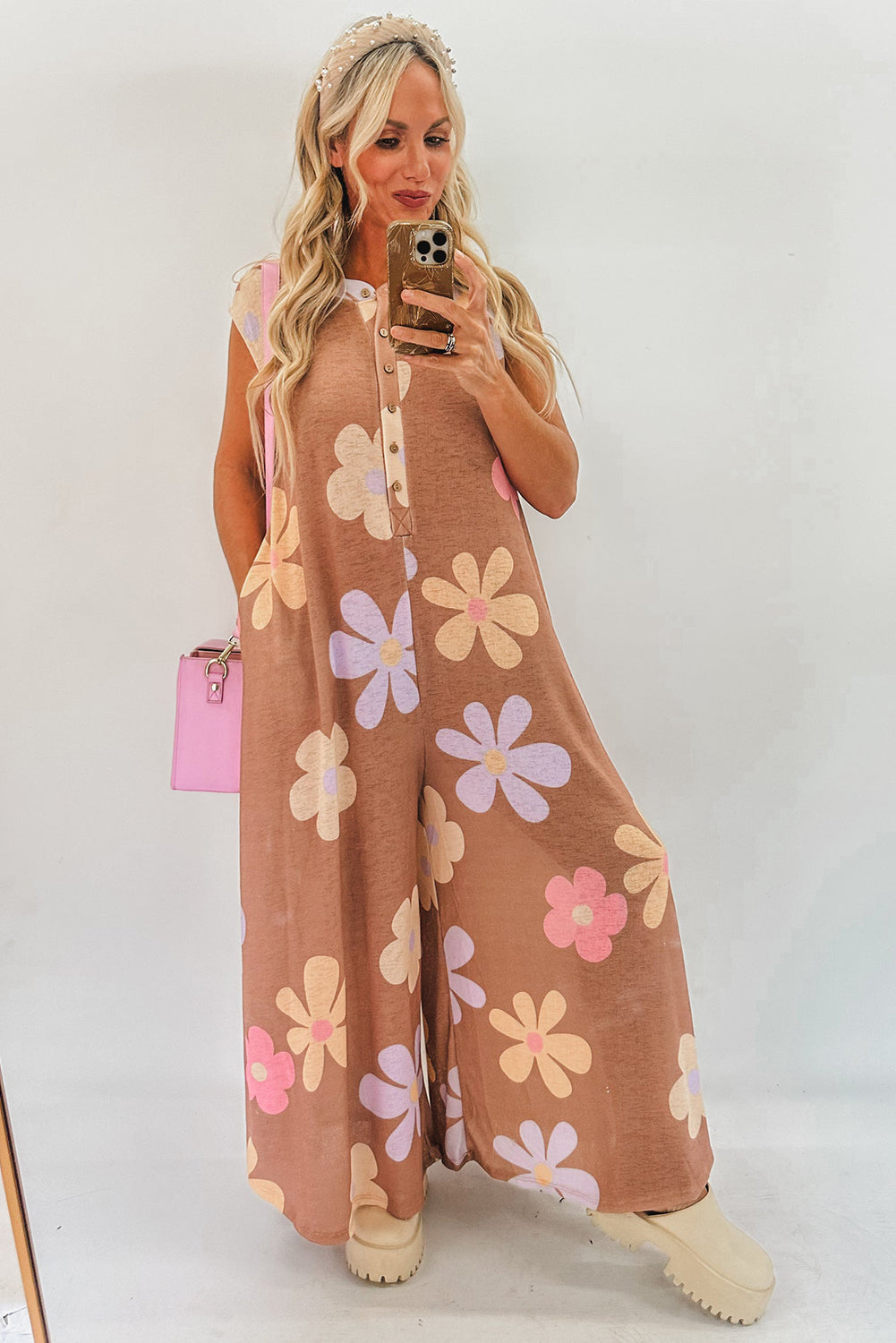 Desert Bloom Floral Wide-Leg Jumpsuit