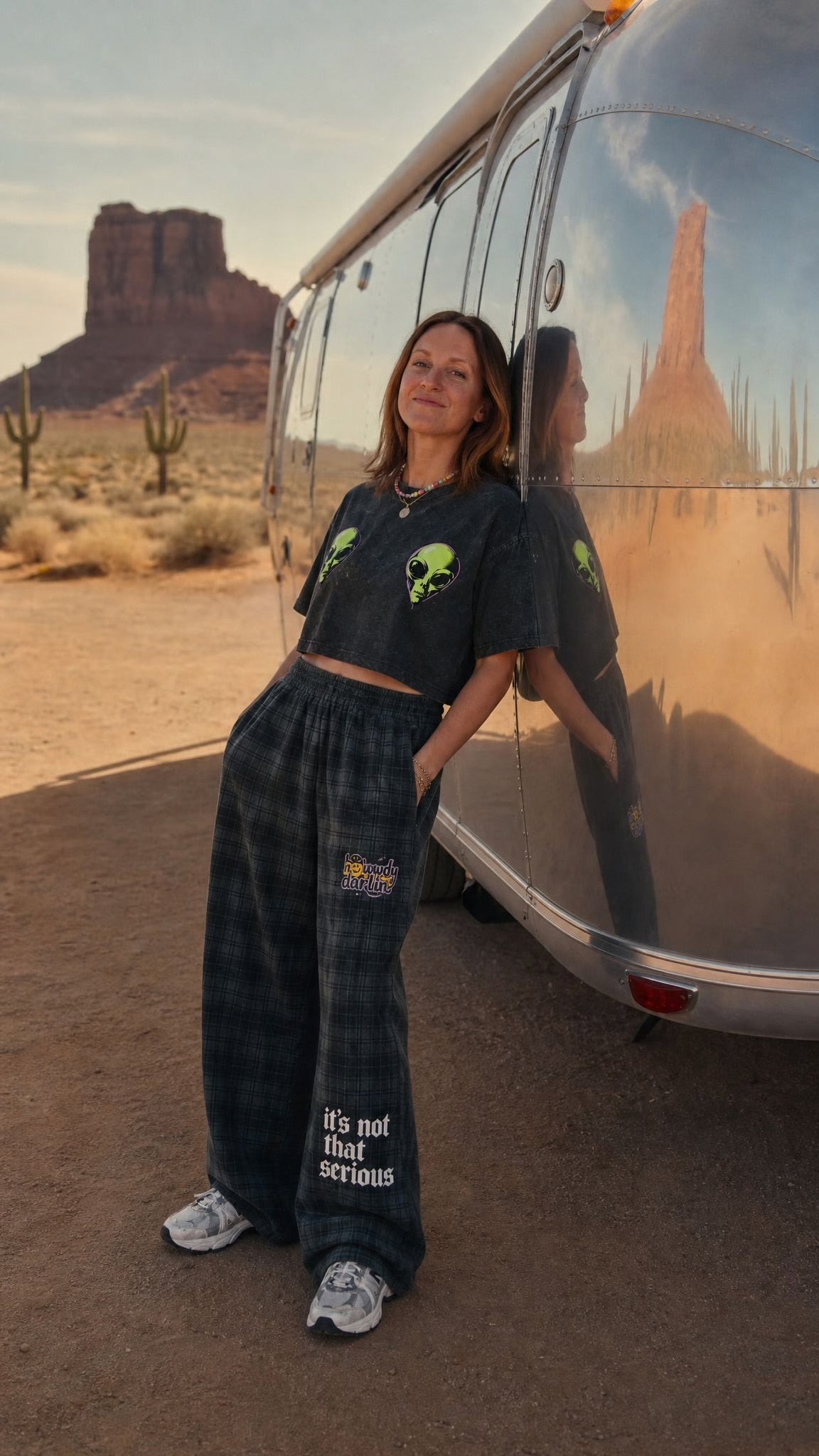 Greetings Earthling I come in Peace Alien Crop Tee