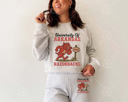 Pre order Arkansas Hogs sweat set (can order other college teams)
