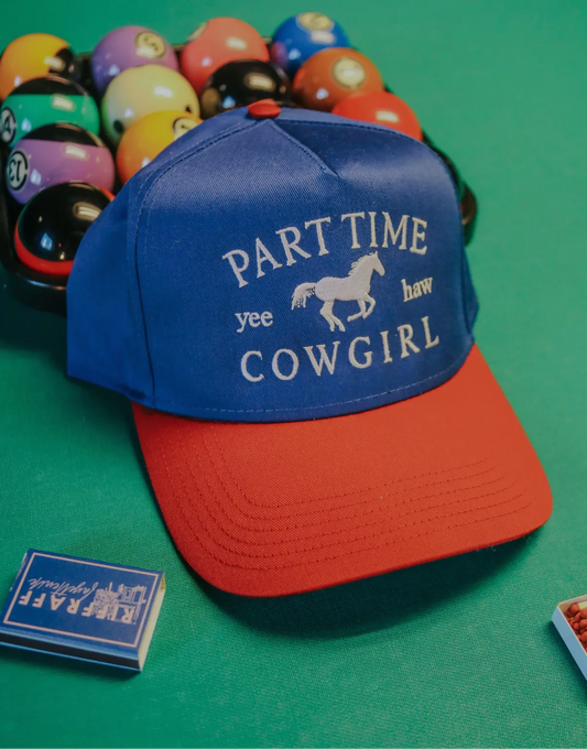 Part Time Cowgirl Two Tone Trucker hat-ready to ship