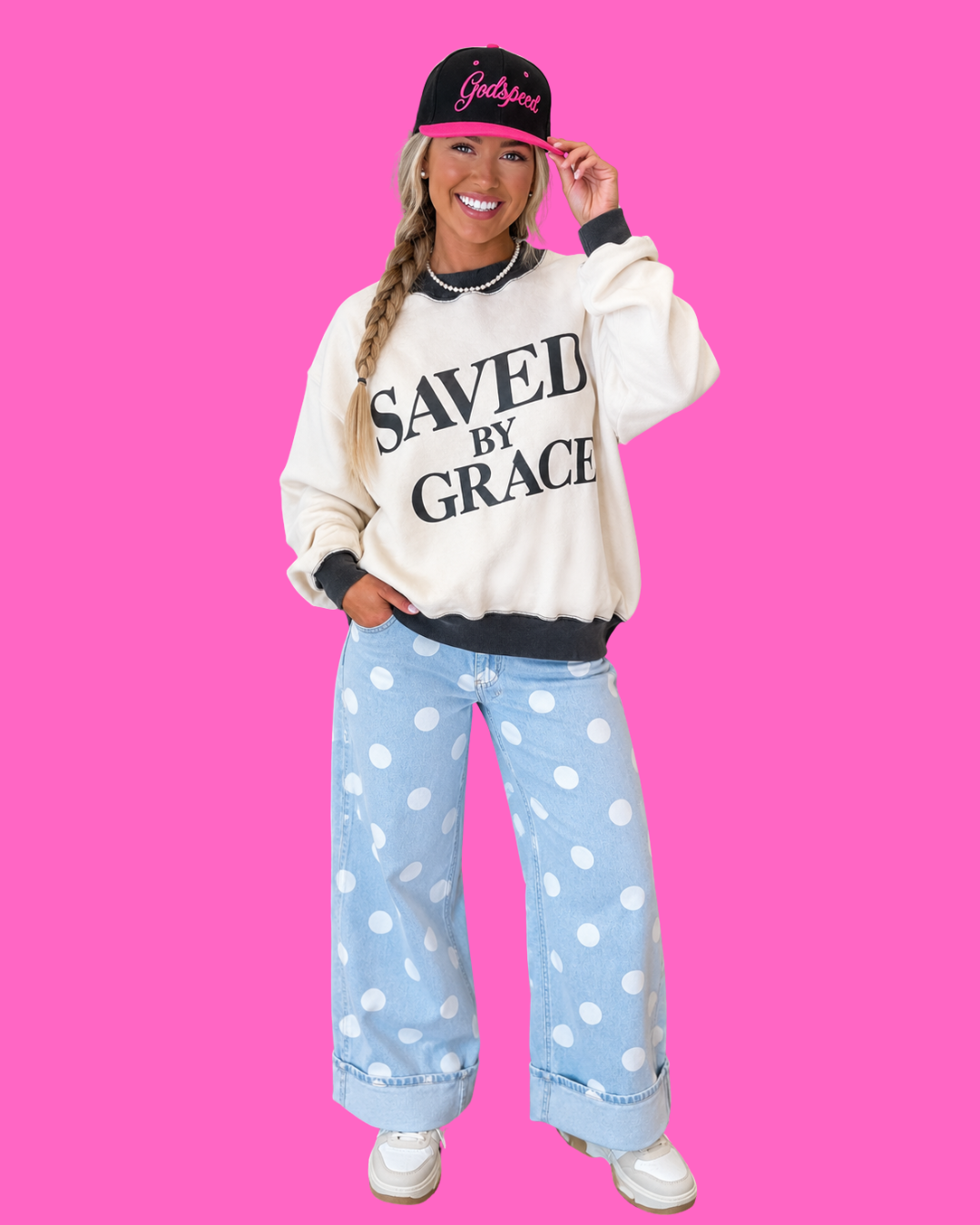 Saved By Grace Mock Neck Sweatshirt