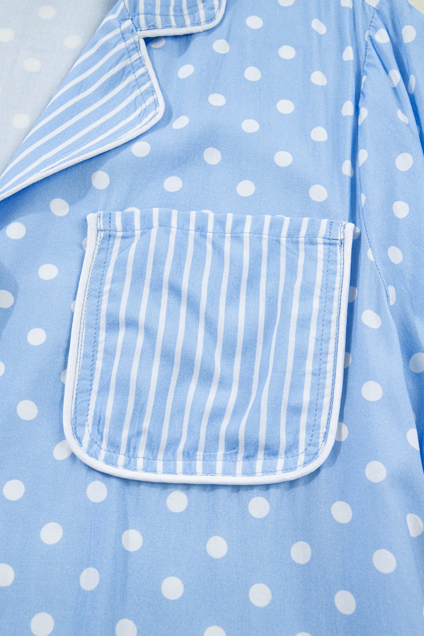 Sky Blue Dotted Print Soft Short Pajama Set pre order