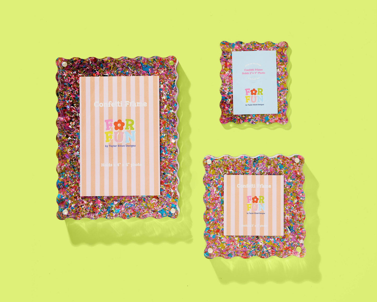 FOR FUN - Acrylic Picture Frame - Small - Happy Confetti