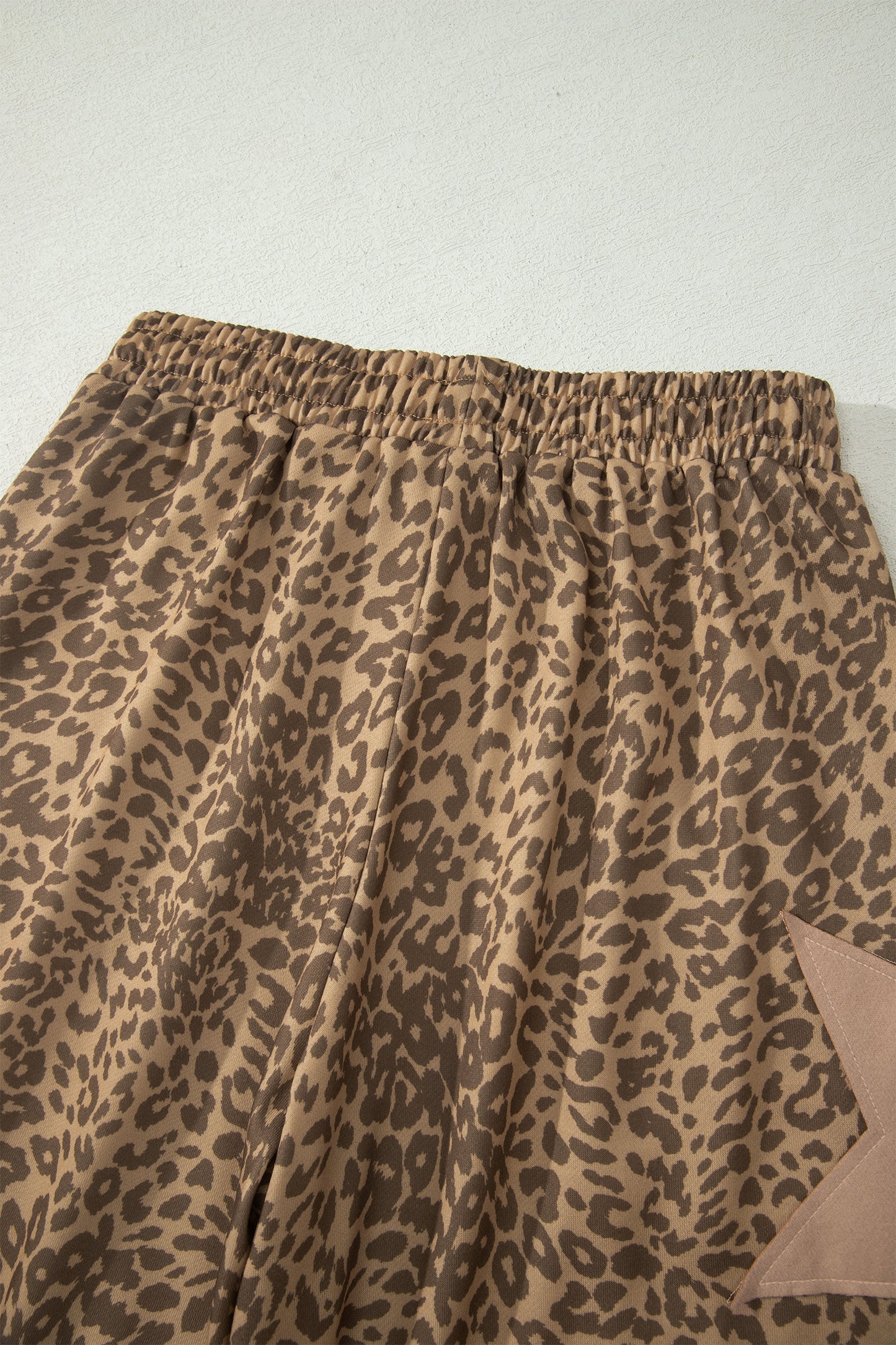 Leopard Print Star Patched Jogger pre order gray or khaki
