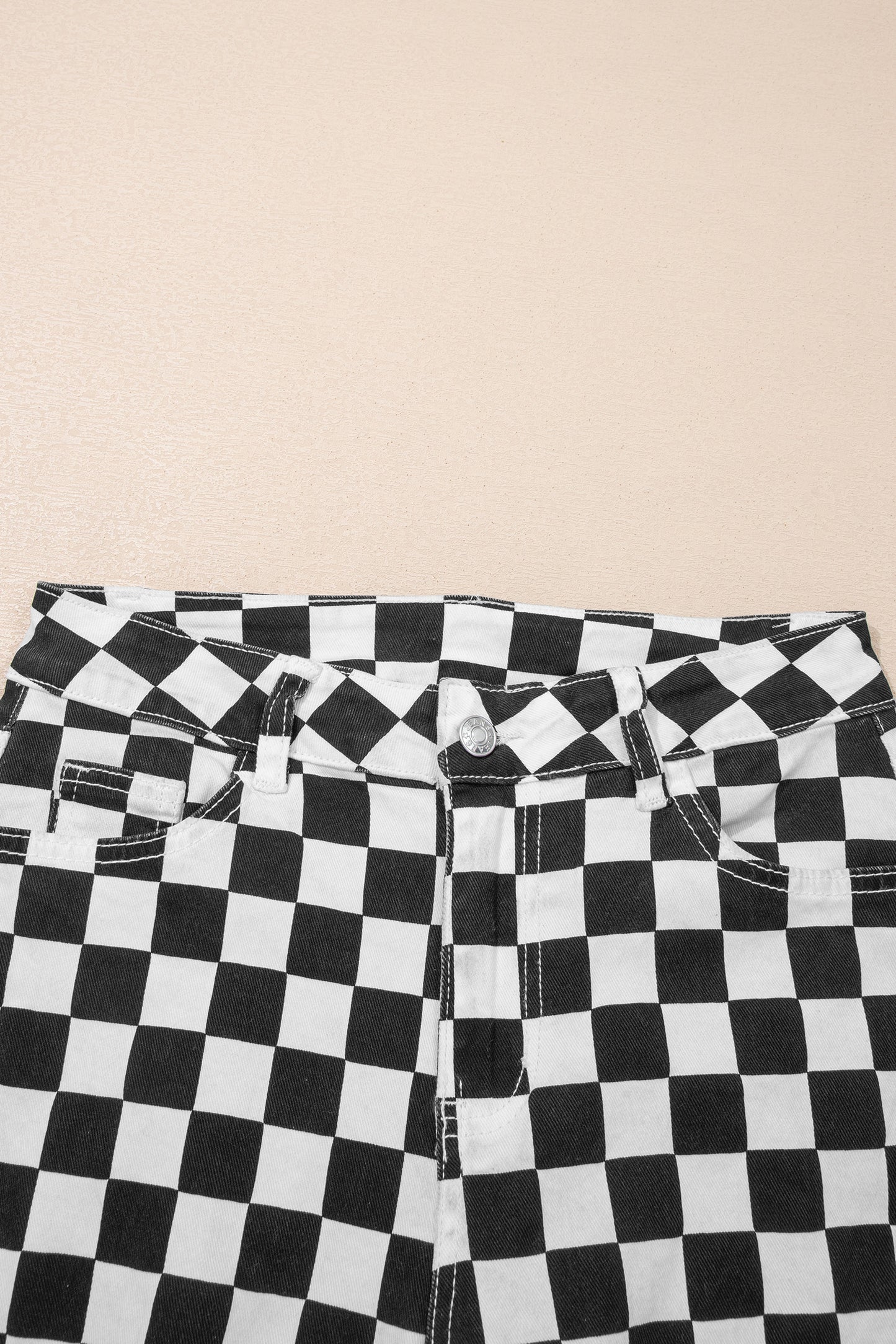 Checkered Cropped Jeans pre order