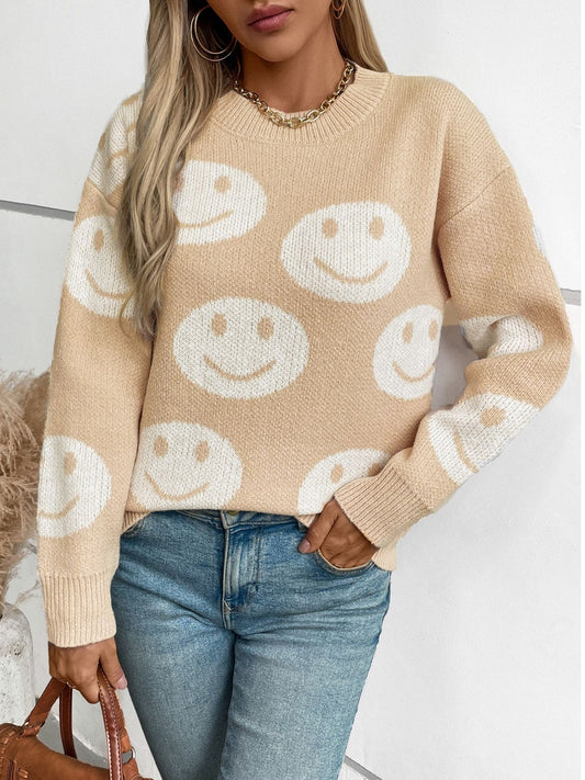 Happy Trails Smile Pattern Sweater