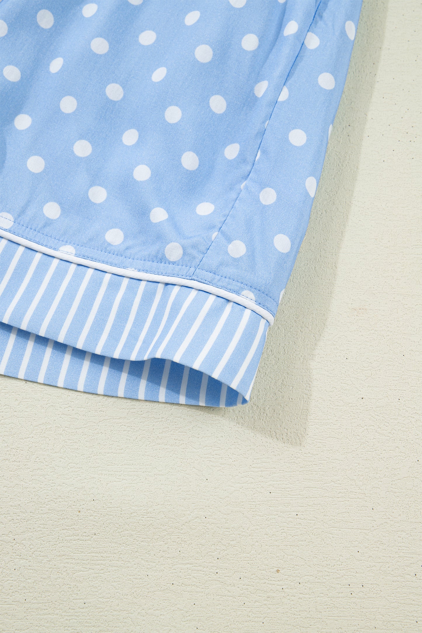 Sky Blue Dotted Print Soft Short Pajama Set pre order