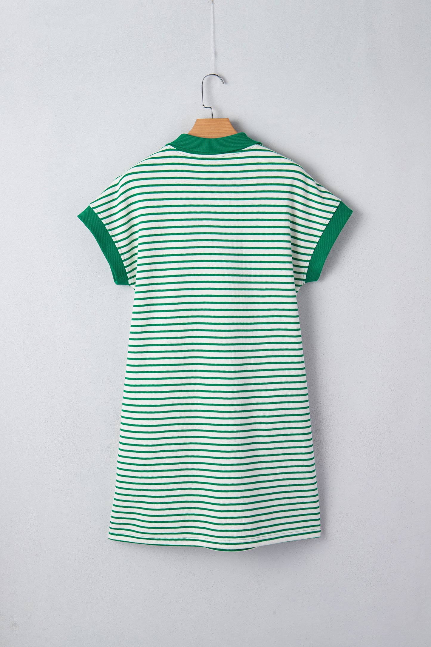 Green Stripe Sequin Clover Coin Horseshoe St Patricks Polo Tee Dress