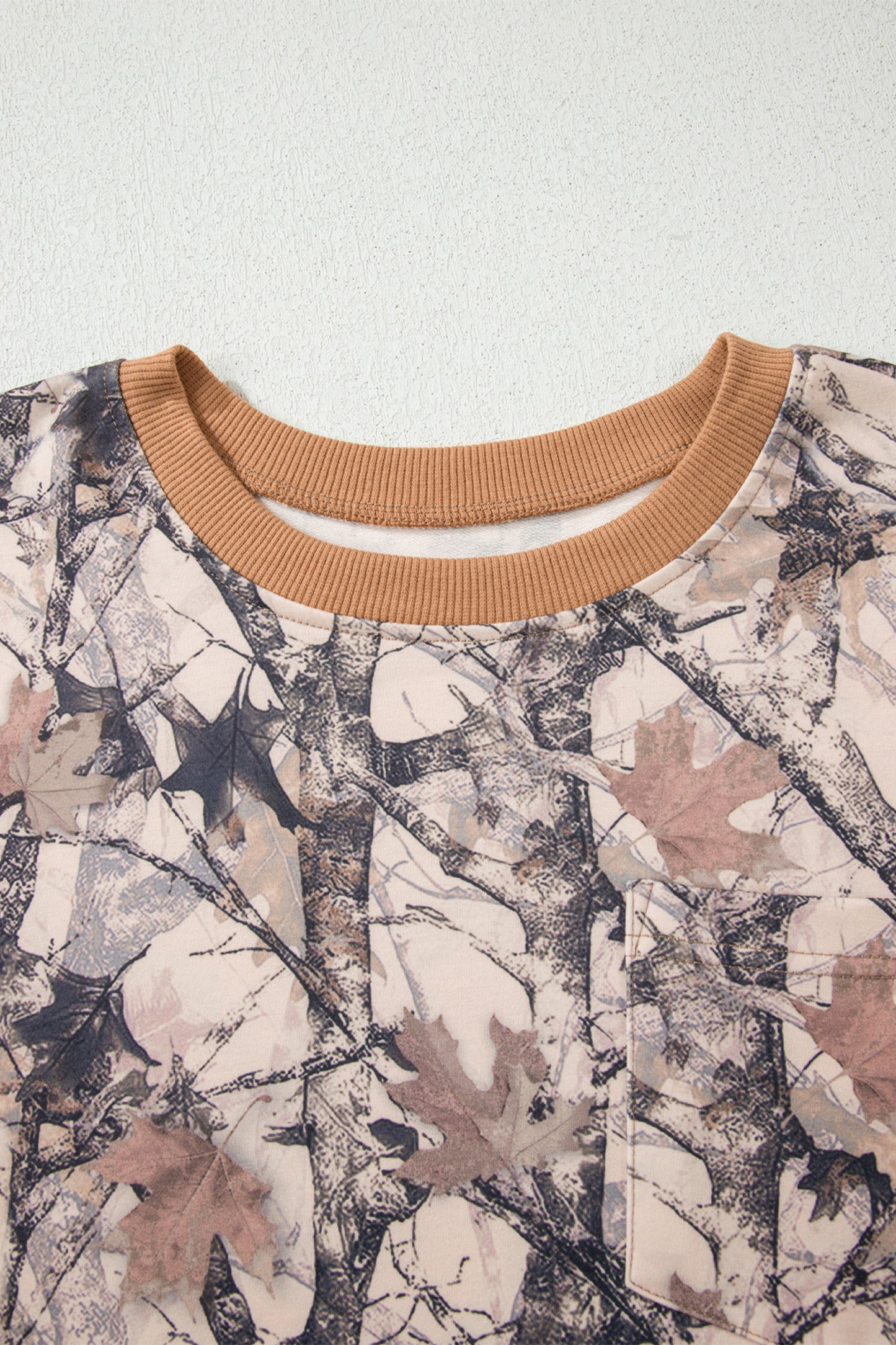 Khaki Camo  Long Sleeve Pullover Shorts Set