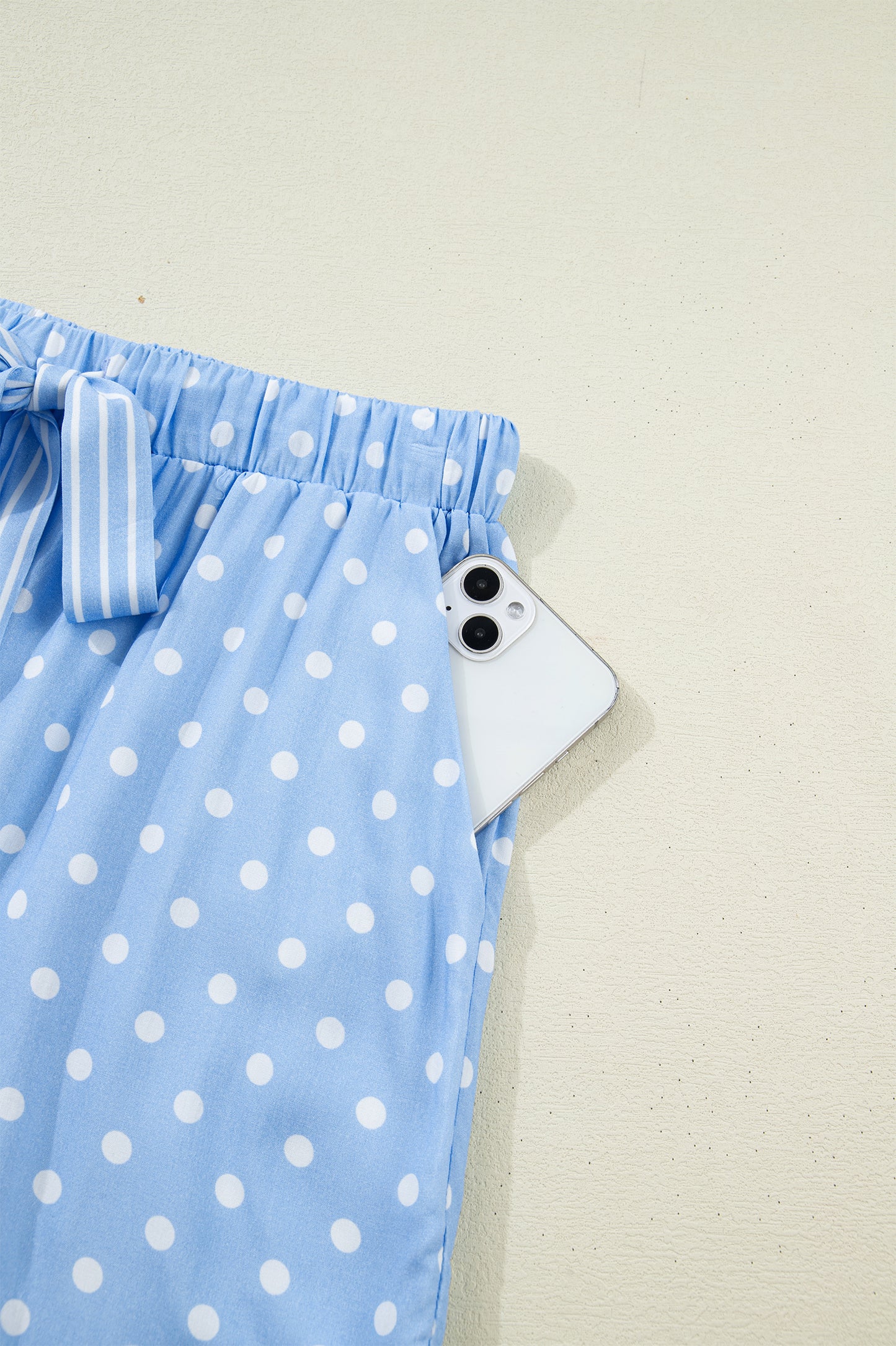 Sky Blue Dotted Print Soft Short Pajama Set pre order