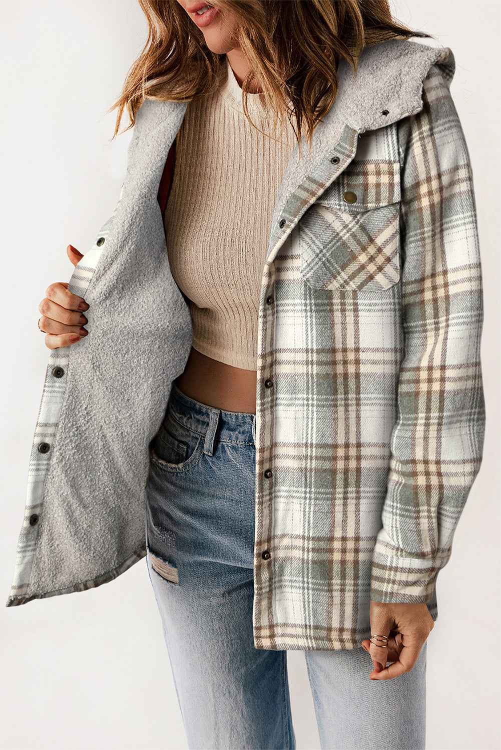 The Sadie Sherpa Lined Flannel Jacket