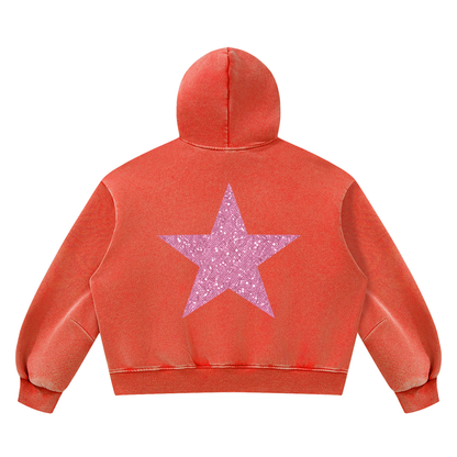 Unisex Vintage Wash Boxy Fleece Hoodie