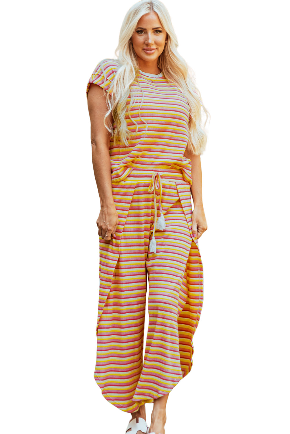 Sunny Trails Rainbow Tassel Pants Set