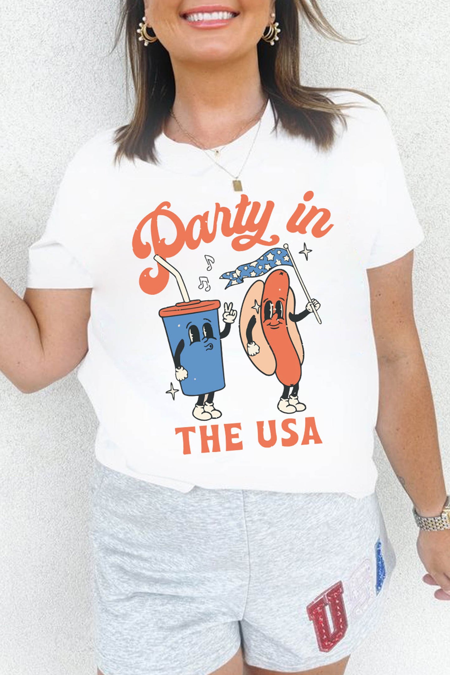 White Party In The USA Patriotic Graphic Tee