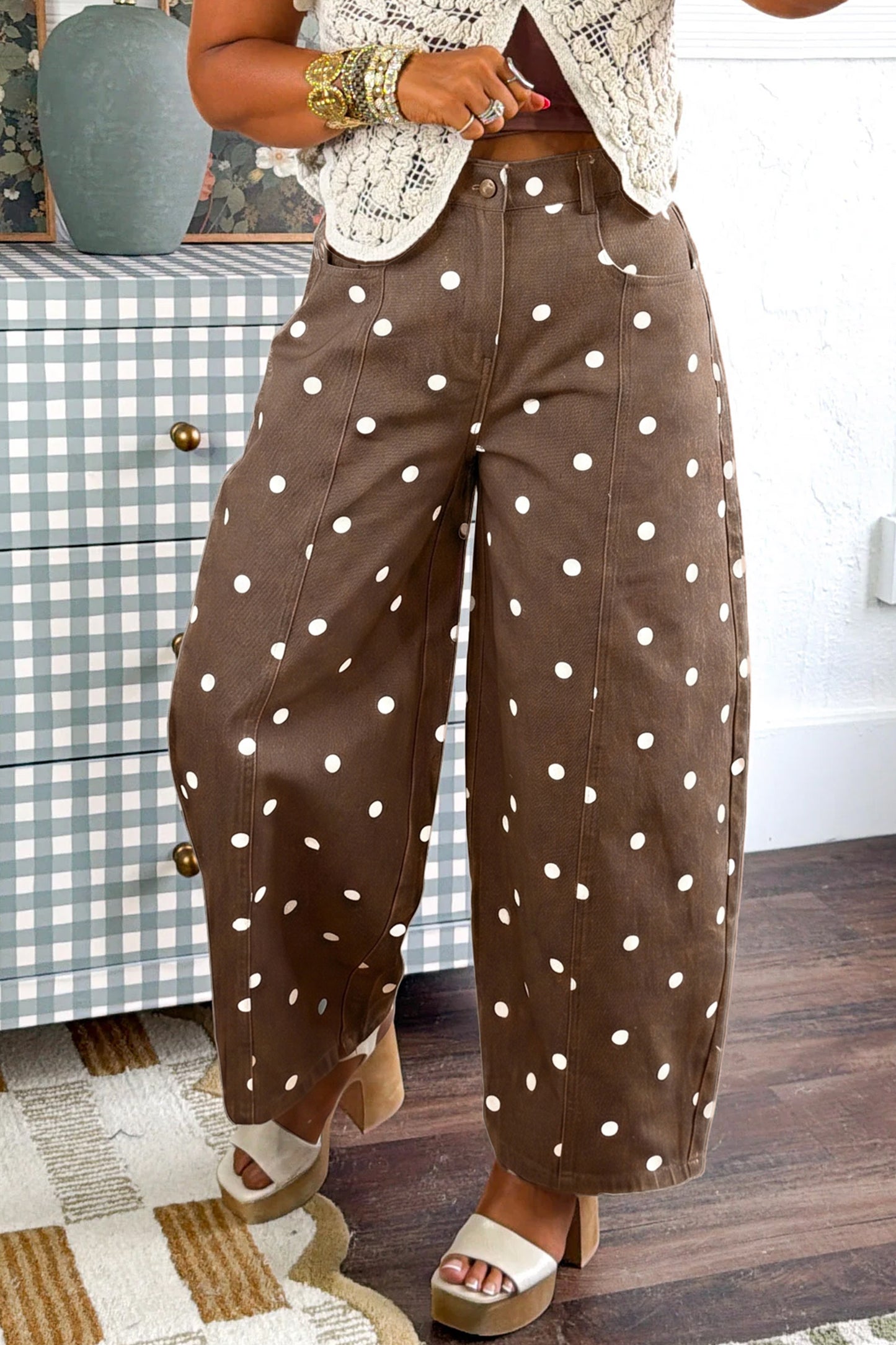 Polka Dot  Barrel Jeans pre order