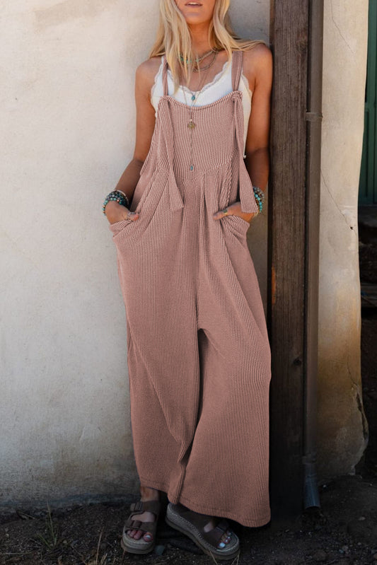 Sahara Sands Adjustable Strap Wide-Leg Jumpsuit