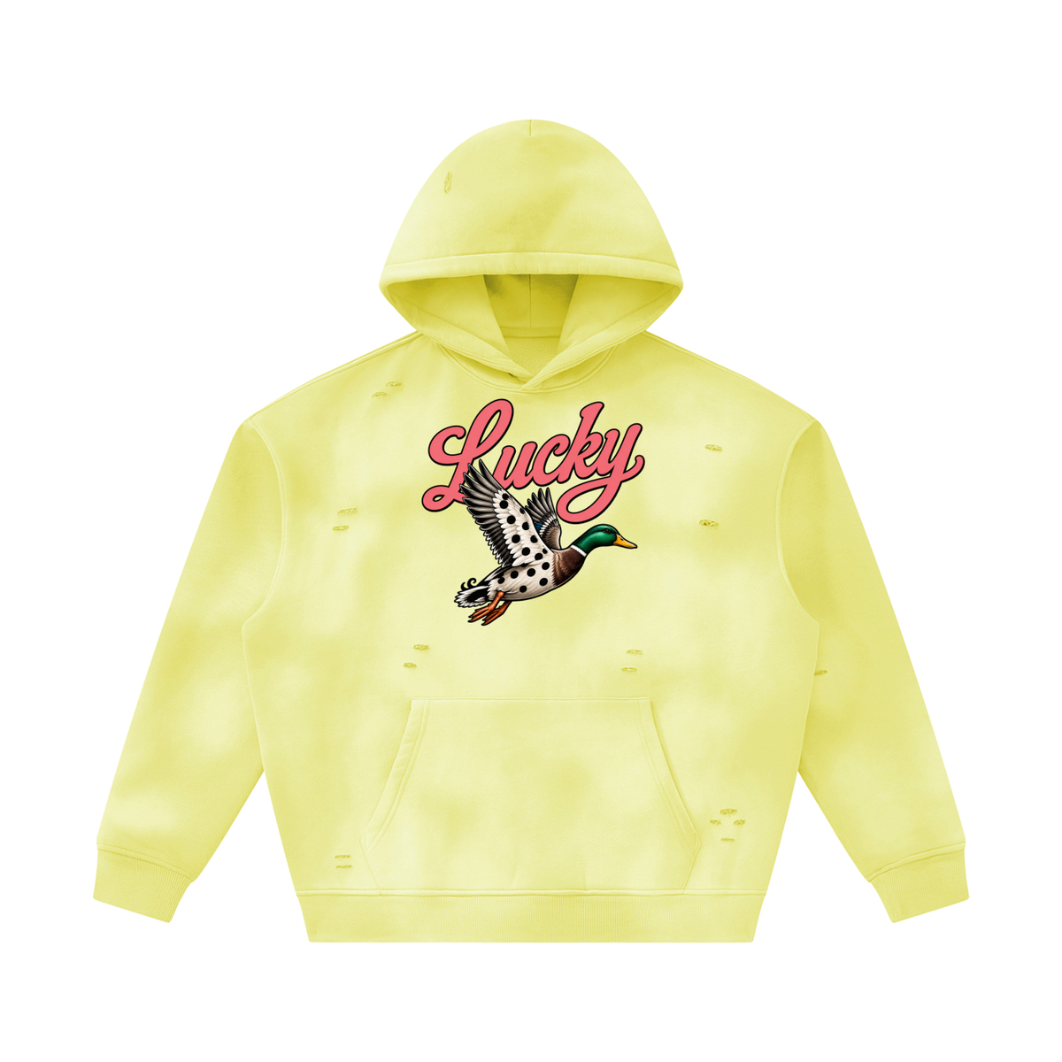 Unisex Sunfade Frayed Fleece Hoodie